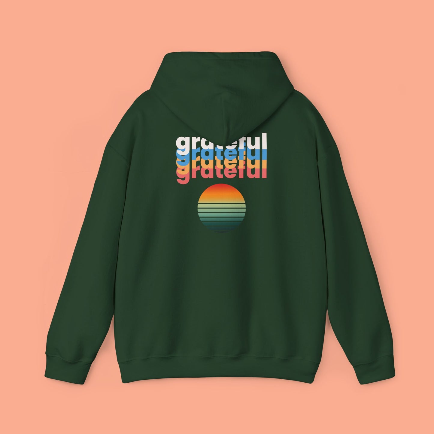 Hooded Sweatshirt - Colorful Retro Grateful Design
