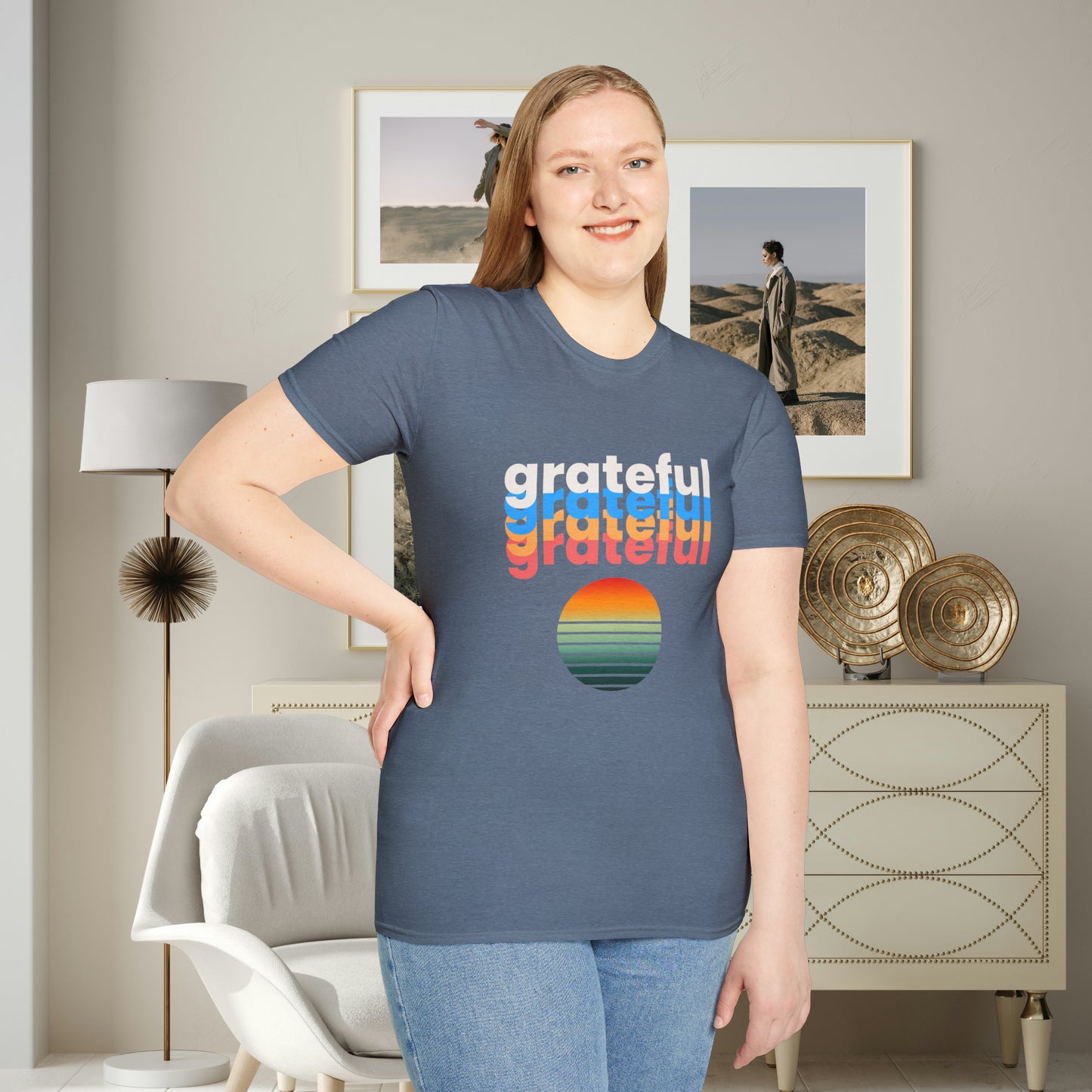 A grateful and sunny disposition Unisex Softstyle T-Shirt to brighten up your day!