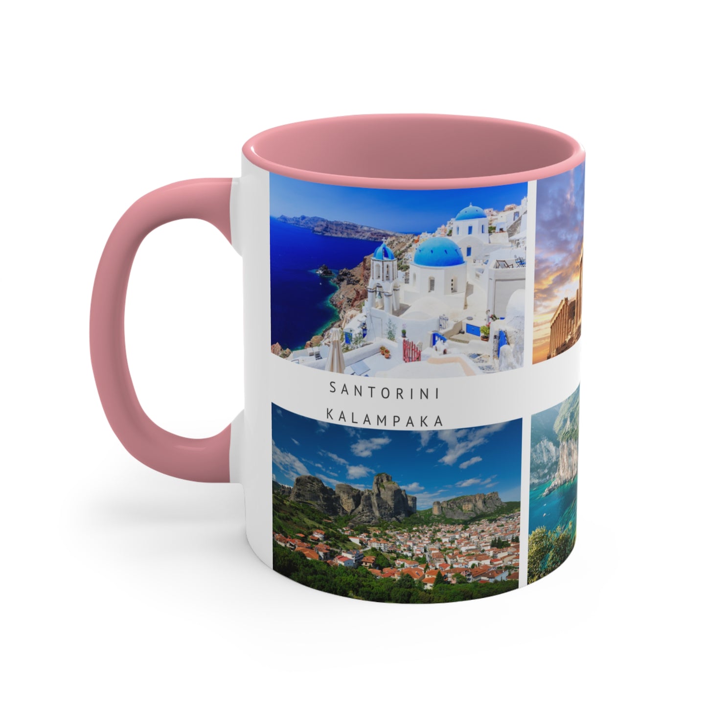 Greece! This Travel Accent Coffee Mug is a part of a Travel Series for you to choose from. 11oz. Great as a gift or get one to enjoy yourself.