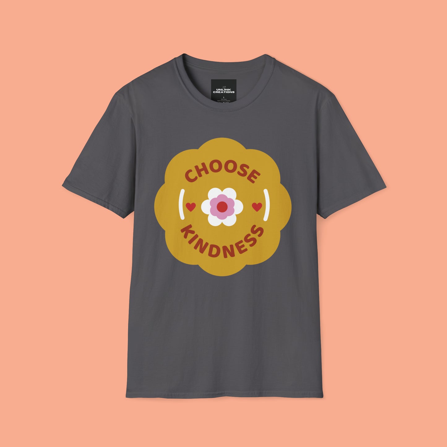 Flowery “CHOOSE KINDNESS” message on the shirt for you! This is a Unisex Softstyle T-Shirt.