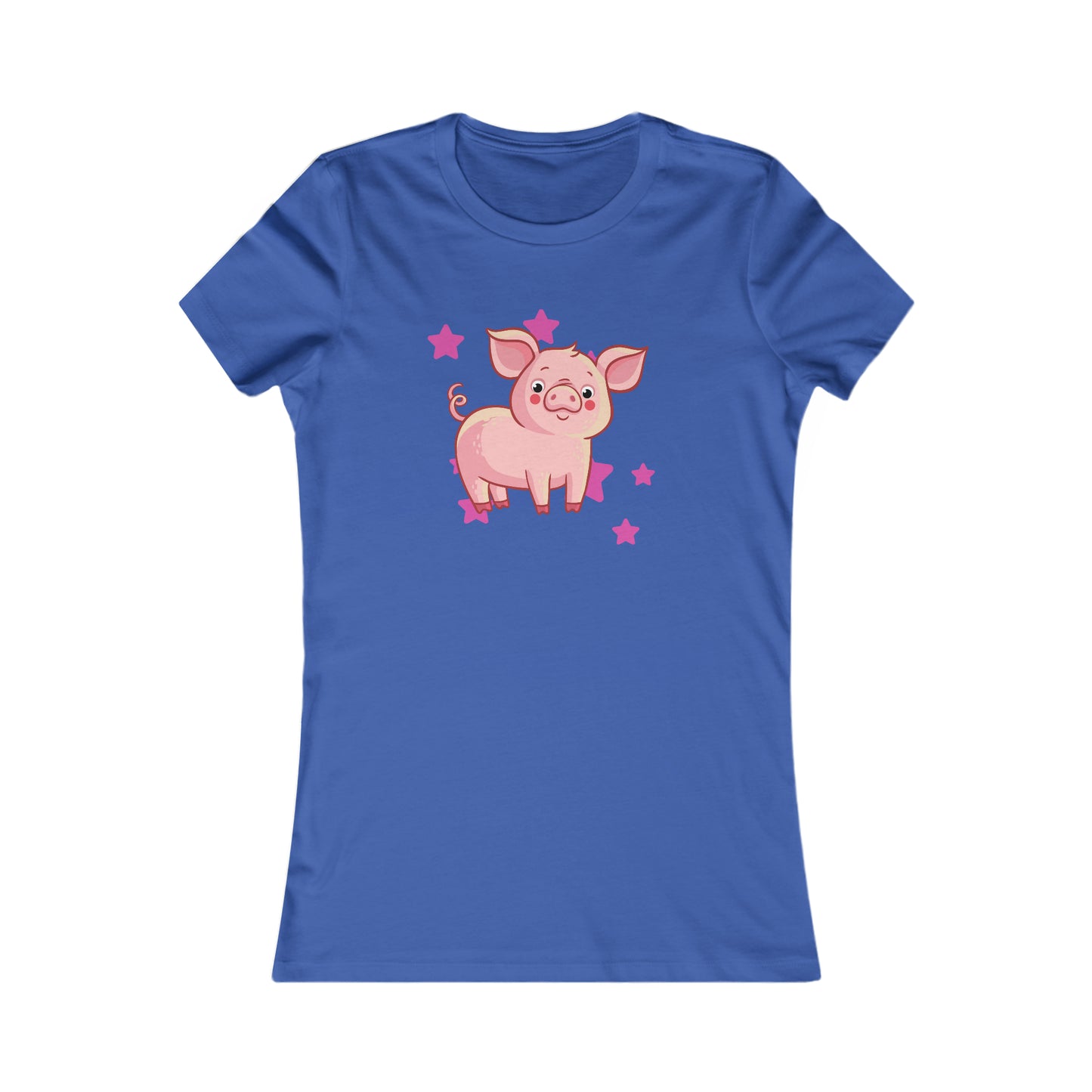 An adorable little pig is the center of this Women's Favorite Tee design. Slim fit so please check the size table.