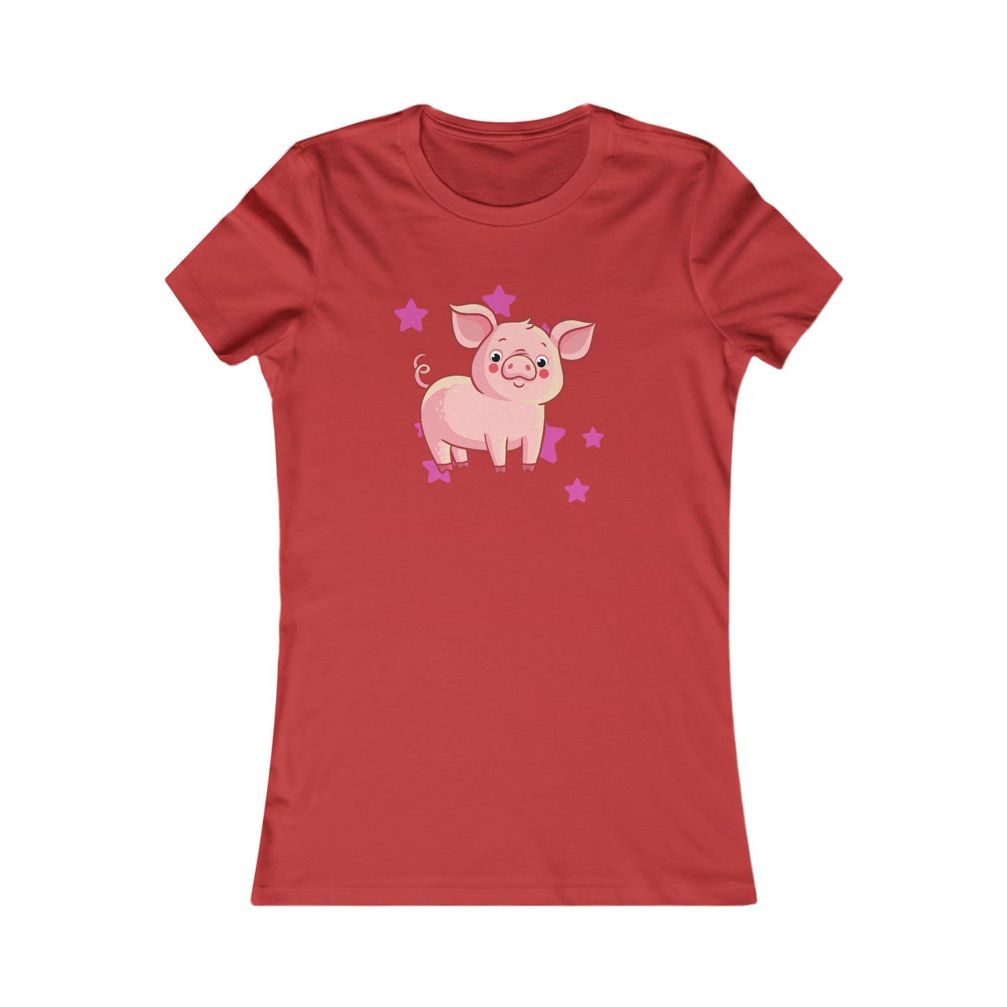 An adorable little pig is the center of this Women's Favorite Tee design. Slim fit so please check the size table.
