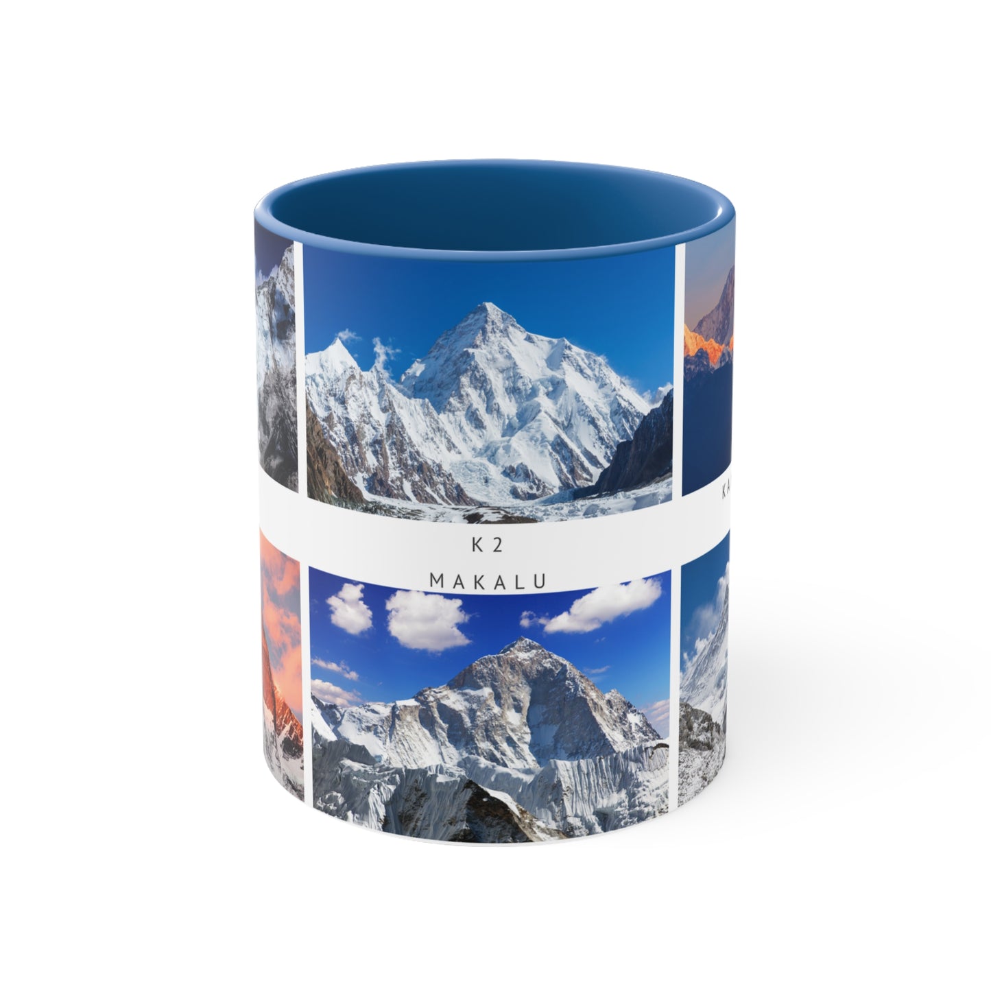 Top 6 tallest peaks in the world for the true Alpinists! This Travel Accent Coffee Mug is a part of a Travel Series for you to choose from. 11oz. Great as a gift or get one to enjoy yourself.