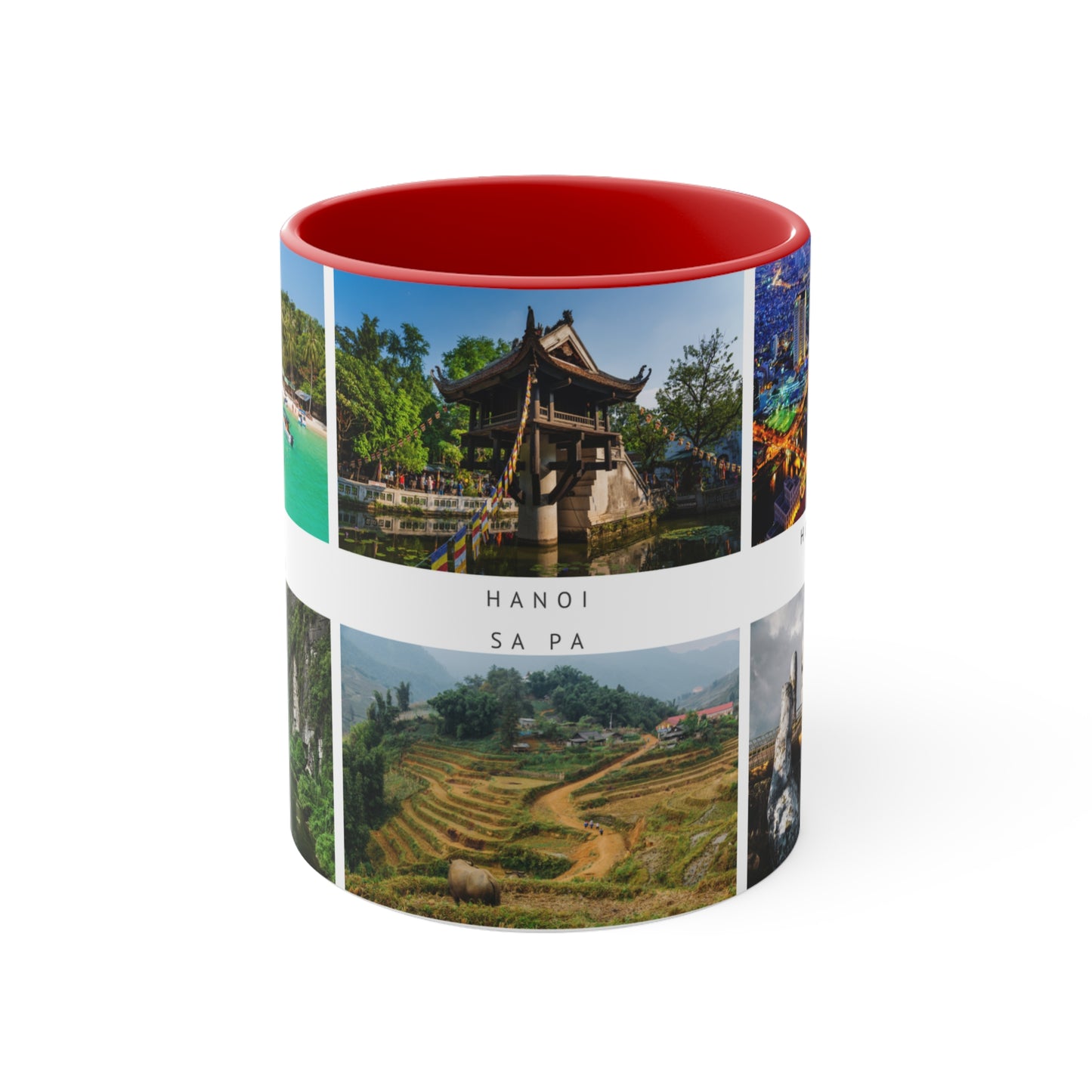 Vietnam! This Travel Accent Coffee Mug is a part of a Travel Series for you to choose from. 11oz. Great as a gift or get one to enjoy yourself.