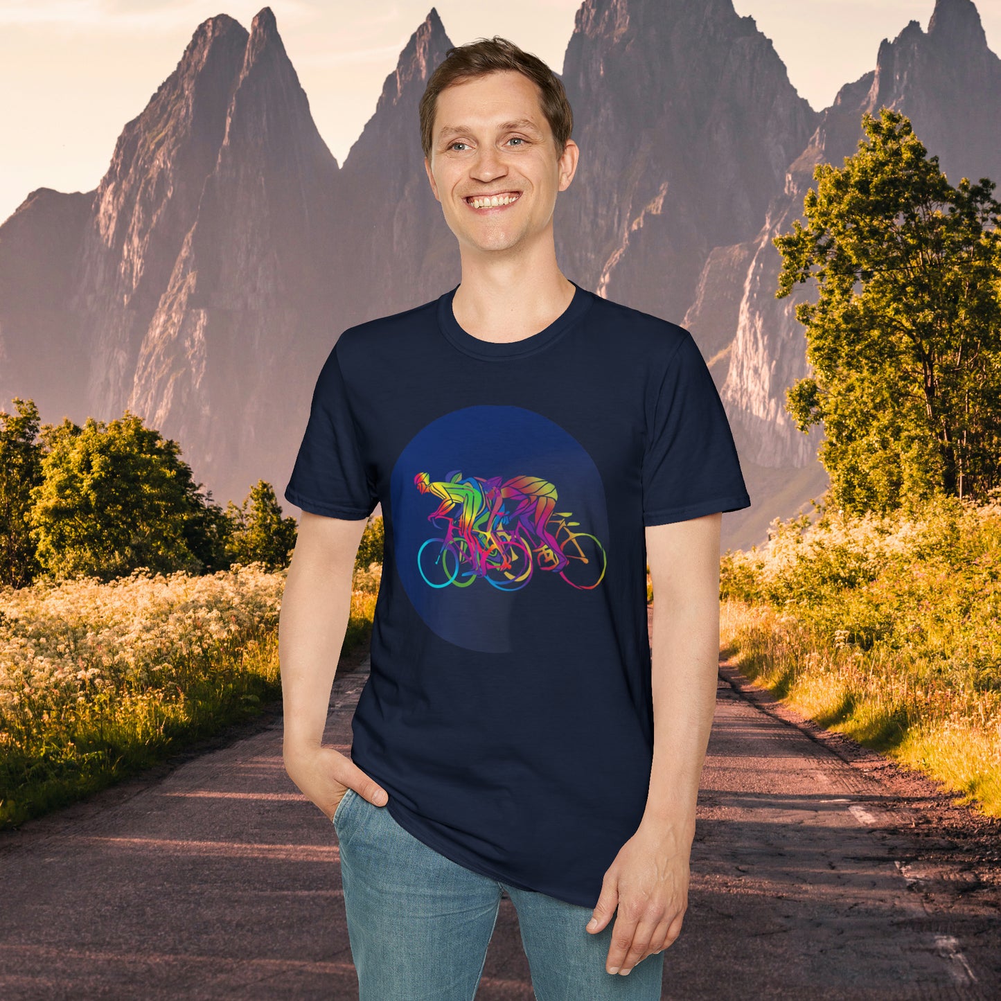 Fun and colorful biker inspired Unisex Softstyle T-Shirt.