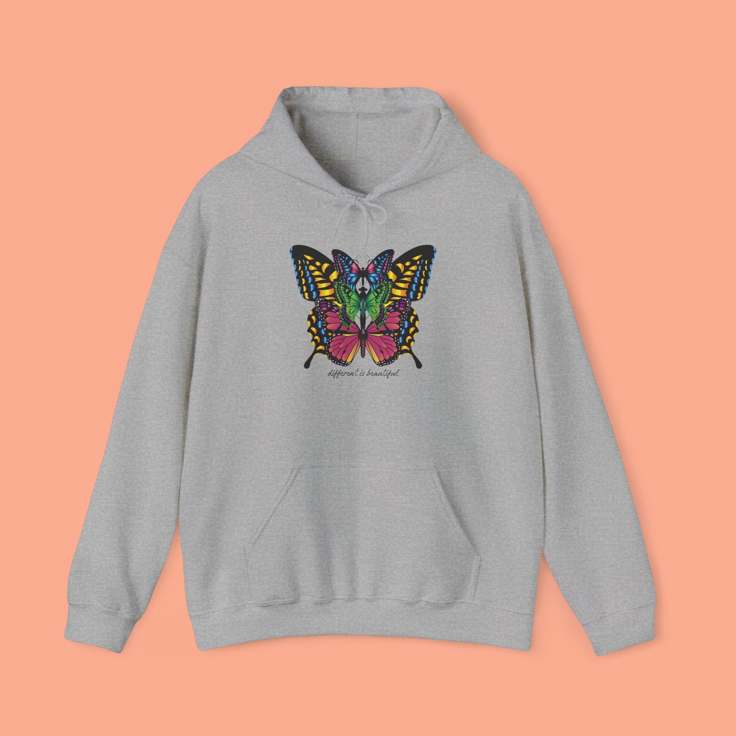 Butterflies Diversity Unisex Hoodie - Different is Beautiful Design