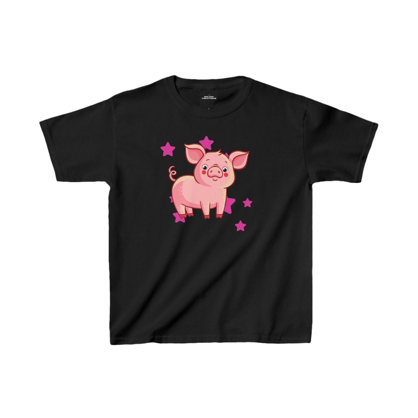 Cute and happy pig makes this Kids Heavy Cotton™ Tee a must have.