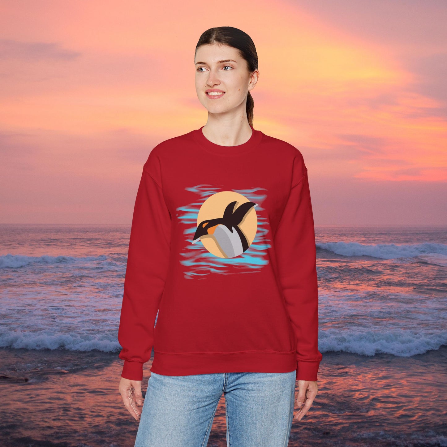 Colorful Retro Penguin Sweatshirt