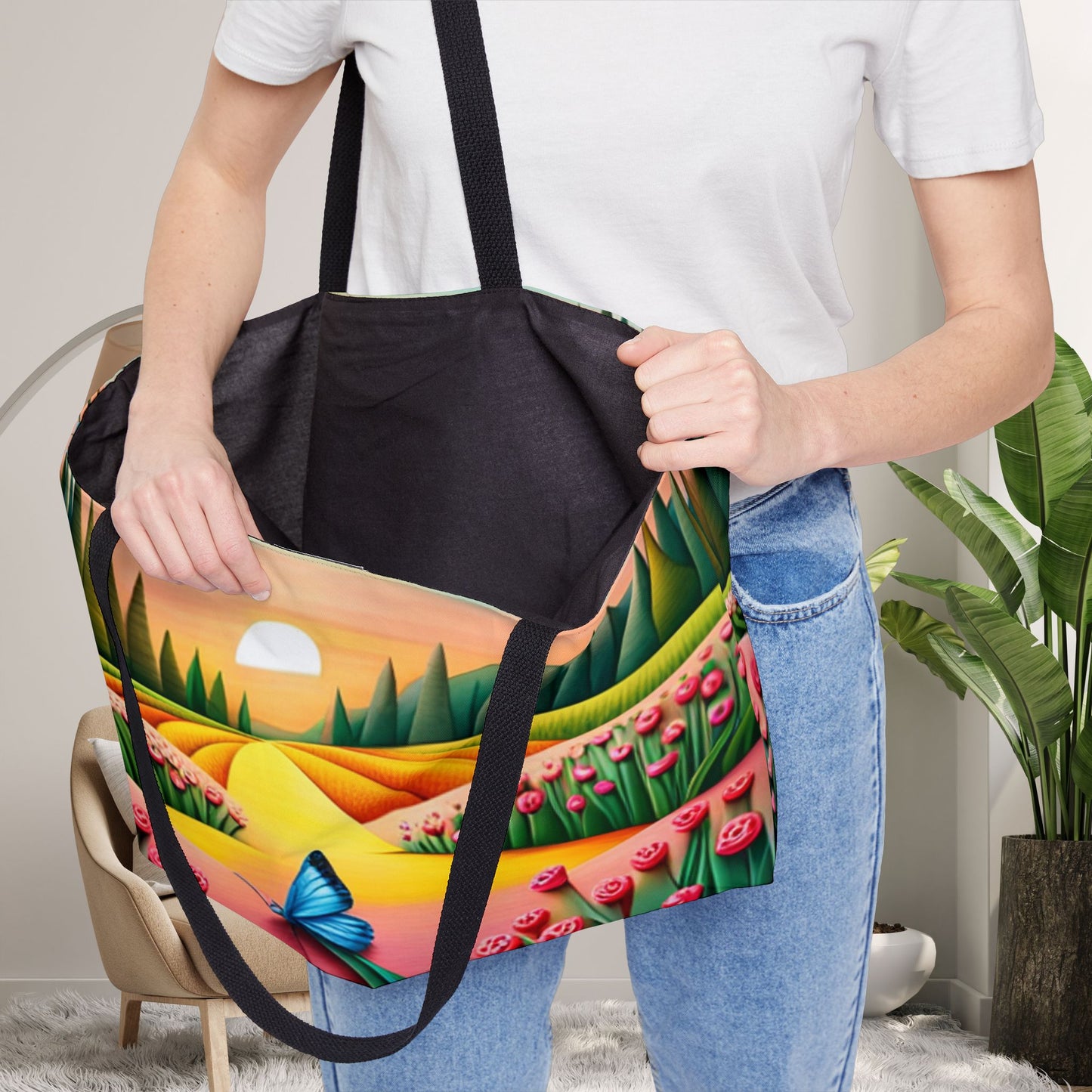 Origami Blue Butterfly Weekender Tote Bag