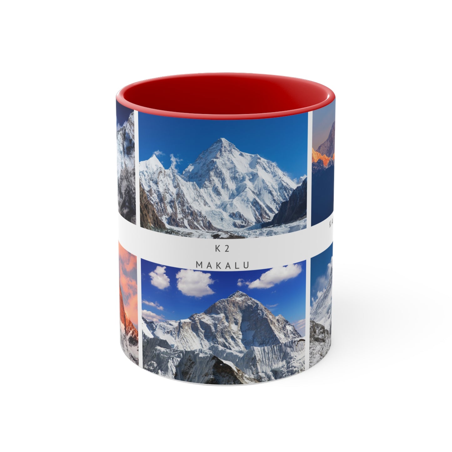 Top 6 tallest peaks in the world for the true Alpinists! This Travel Accent Coffee Mug is a part of a Travel Series for you to choose from. 11oz. Great as a gift or get one to enjoy yourself.