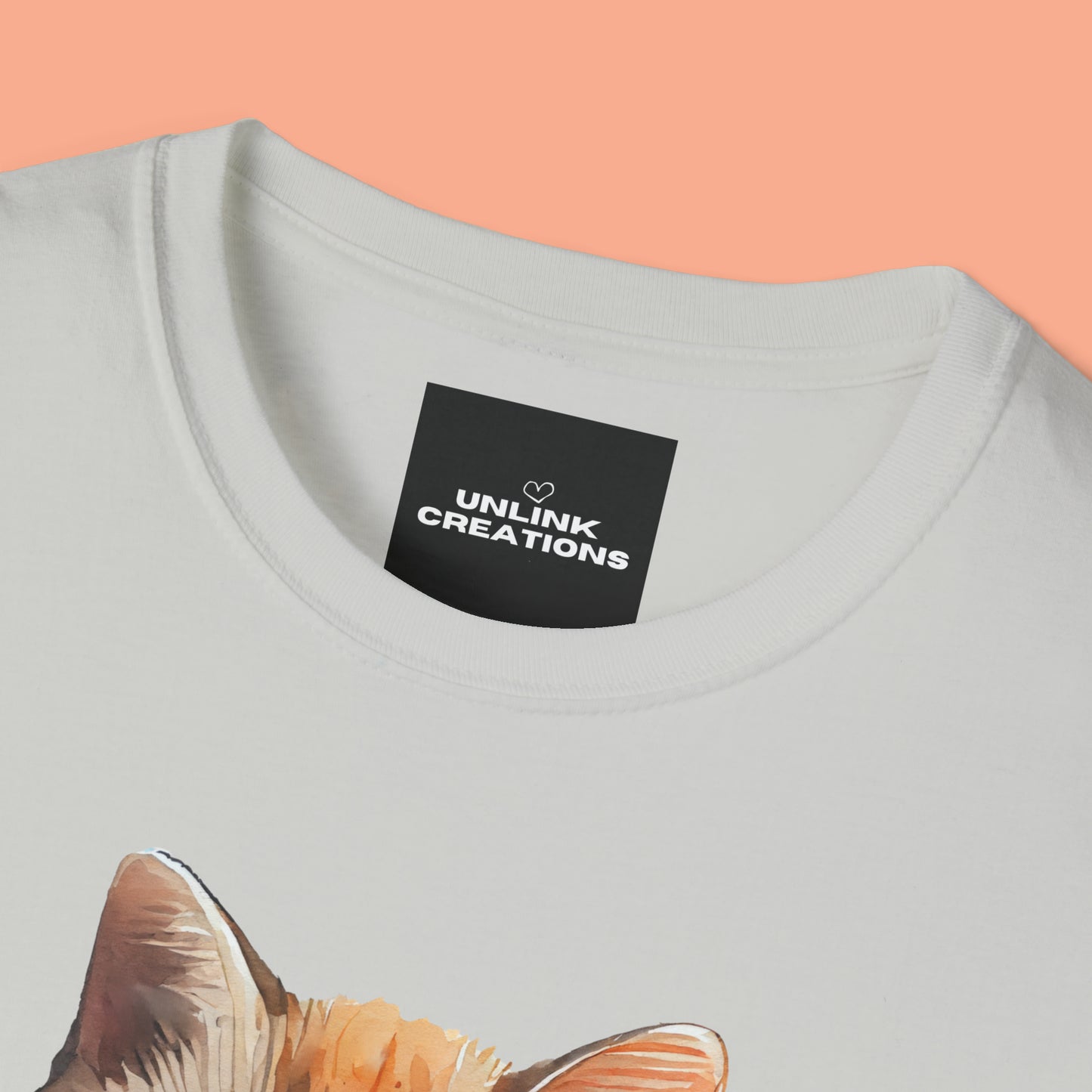 A cute cat with “Whiskers over everything” below it on this Unisex Softstyle T-Shirt. Cat lovers get this.