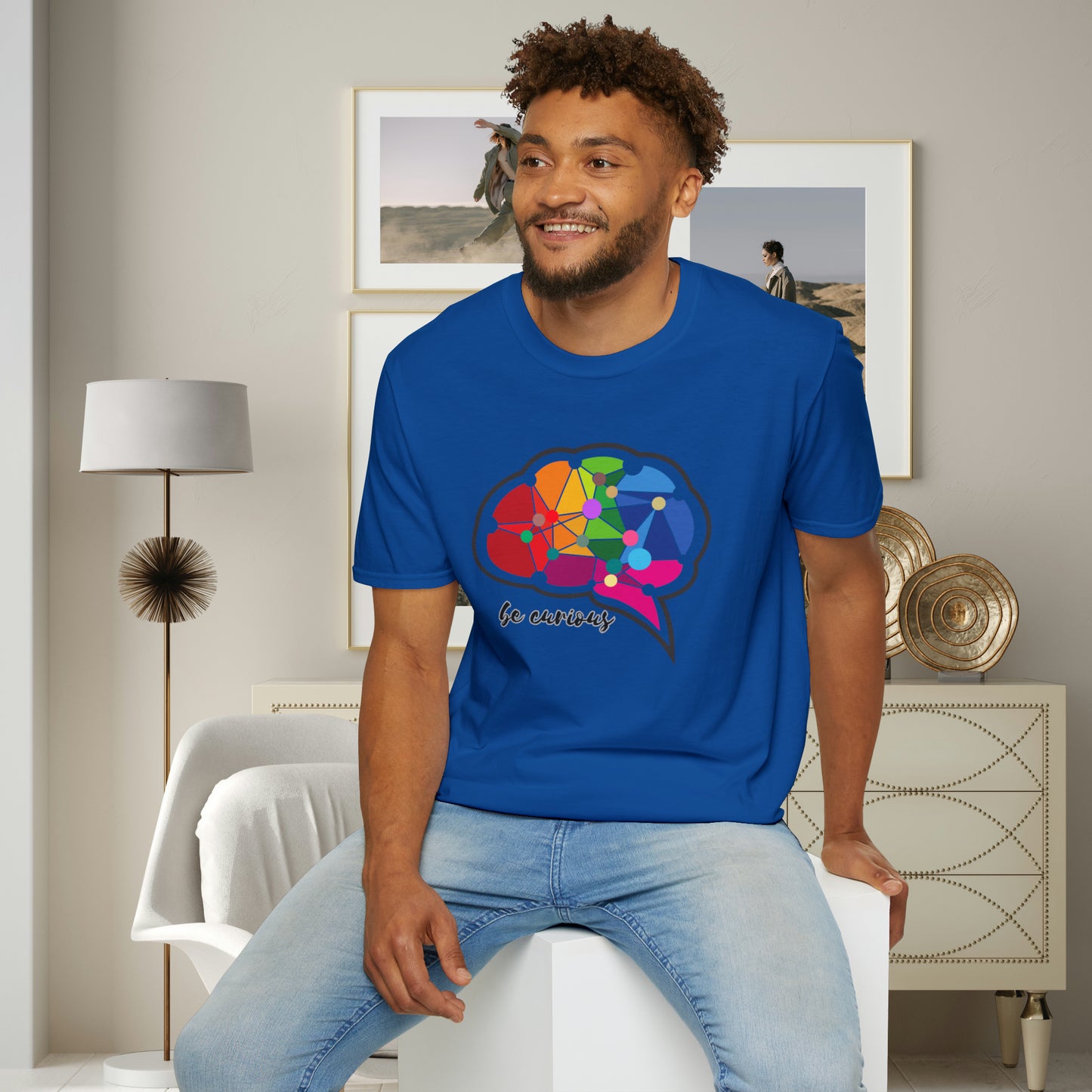 A beautiful brain takes the time to “be curious”. Check out the different colors as the design may change based on the shirt color. This is a Unisex Softstyle T-Shirt.