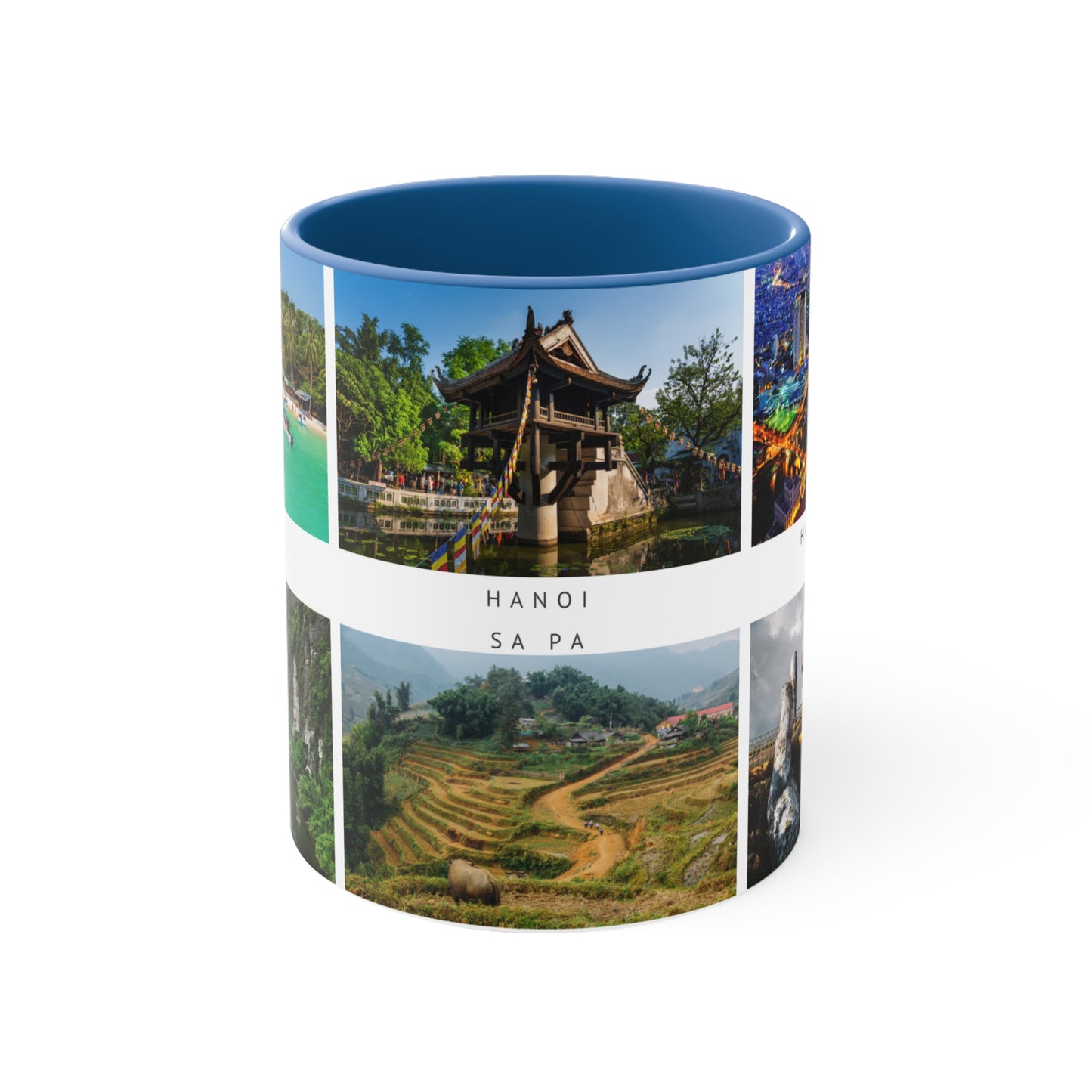 Vietnam! This Travel Accent Coffee Mug is a part of a Travel Series for you to choose from. 11oz. Great as a gift or get one to enjoy yourself.