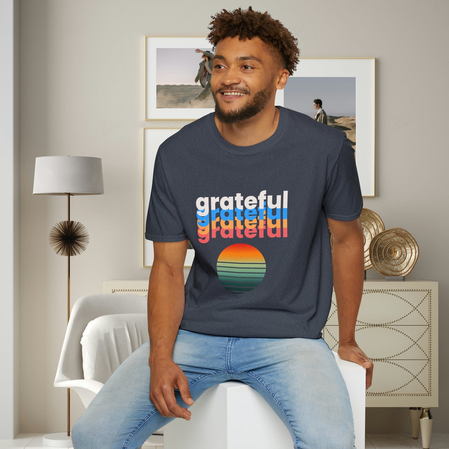 A grateful and sunny disposition Unisex Softstyle T-Shirt to brighten up your day!