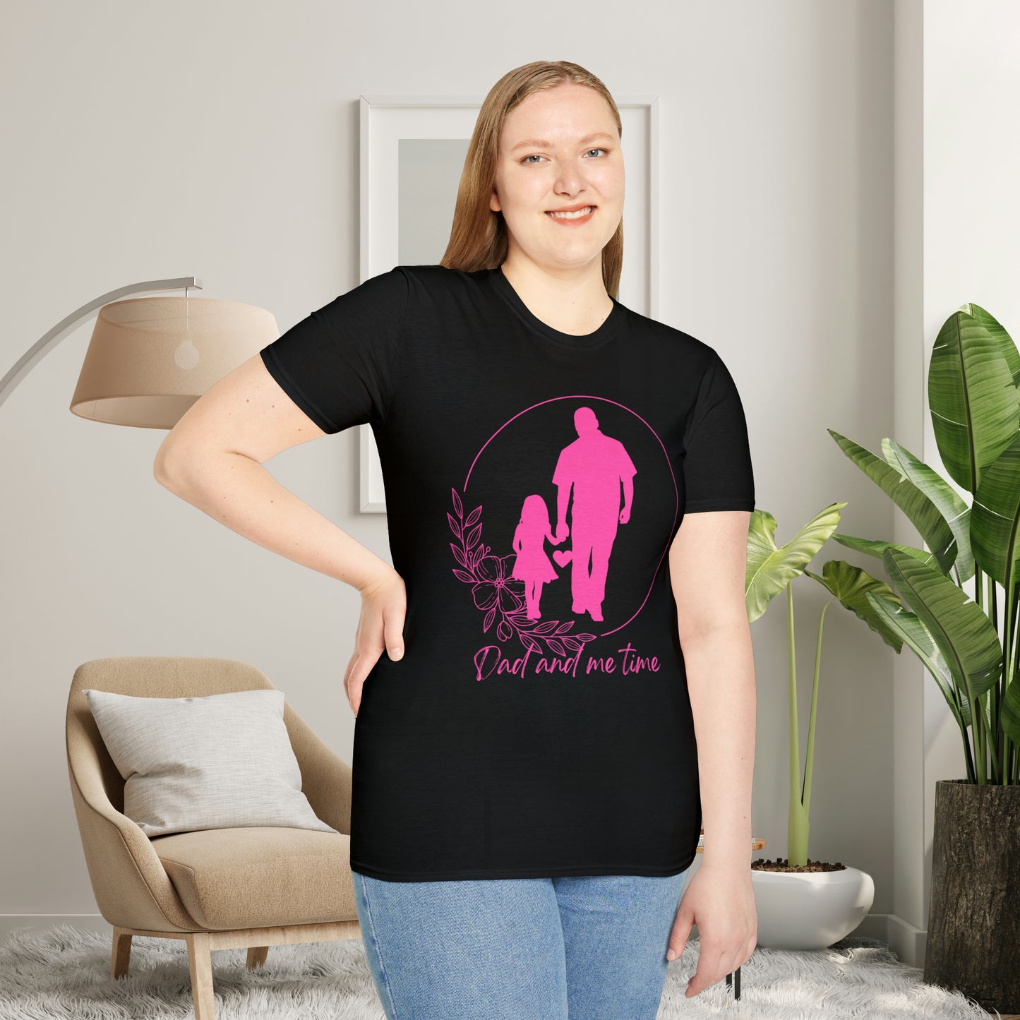 Sweet “Dad and me time” on this Unisex Softstyle T-Shirt. Celebrate Dads taking time to be Dads!