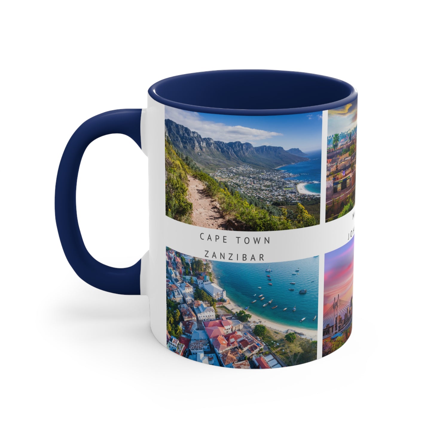 Africa! This Travel Accent Coffee Mug is a part of a Travel Series for you to choose from. 11oz. Great as a gift or get one to enjoy yourself.