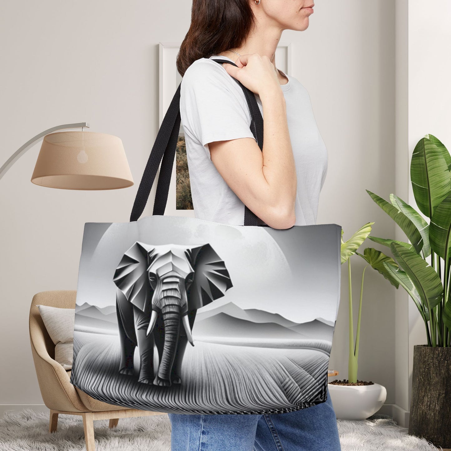 Elephant Origami Weekender Tote Bag