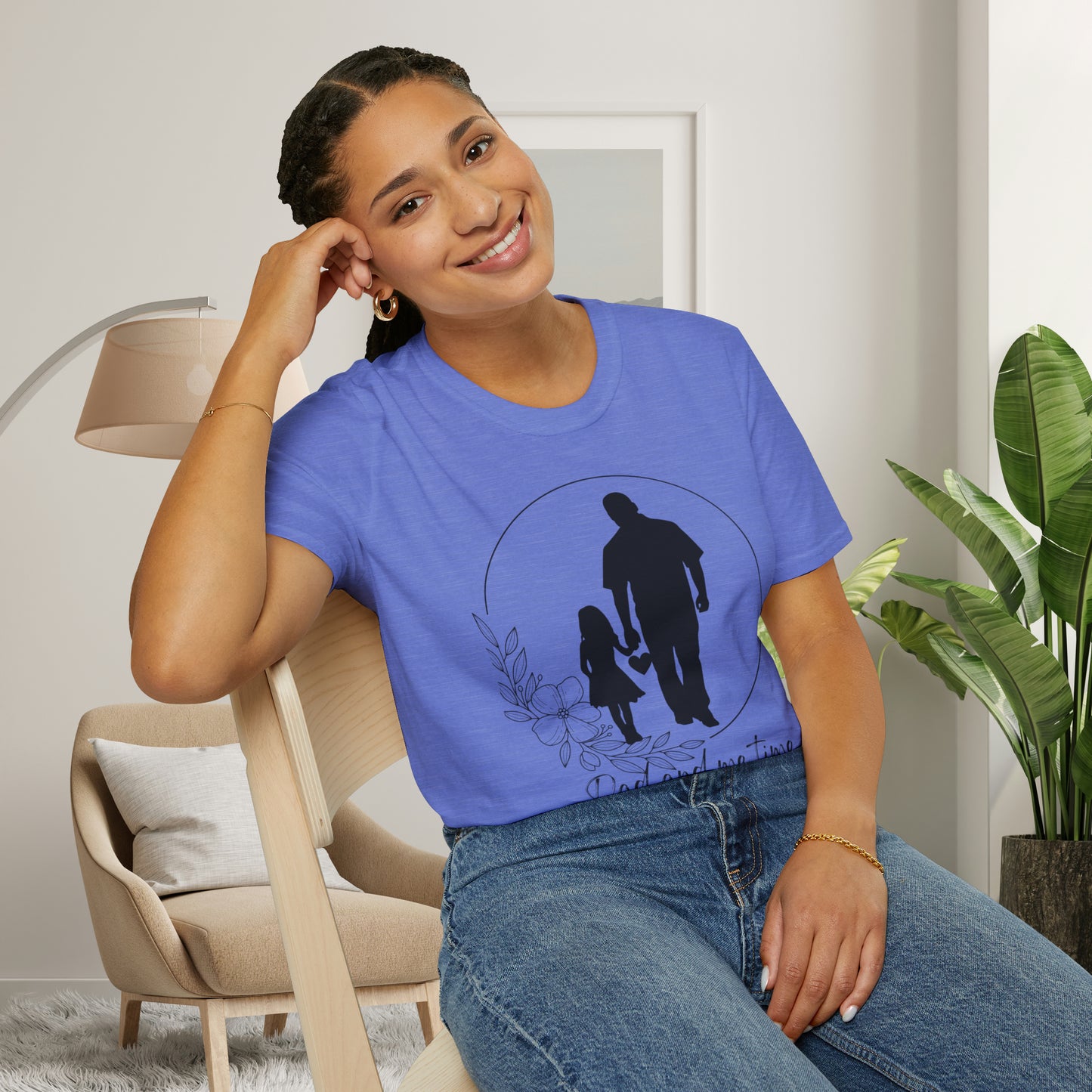 Sweet “Dad and me time” on this Unisex Softstyle T-Shirt. Celebrate Dads taking time to be Dads!
