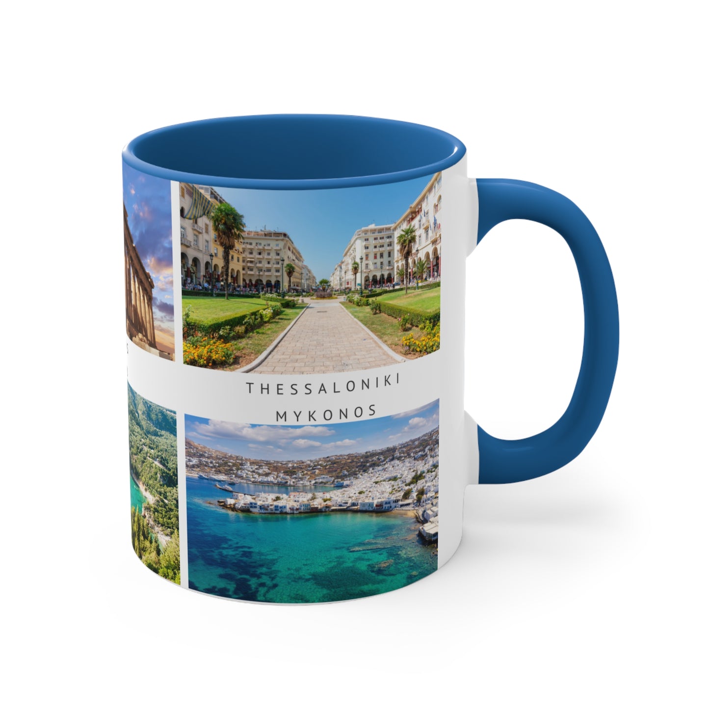 Greece! This Travel Accent Coffee Mug is a part of a Travel Series for you to choose from. 11oz. Great as a gift or get one to enjoy yourself.