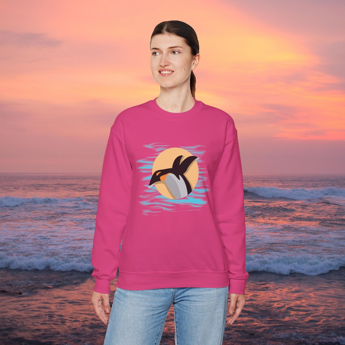 Colorful Retro Penguin Sweatshirt