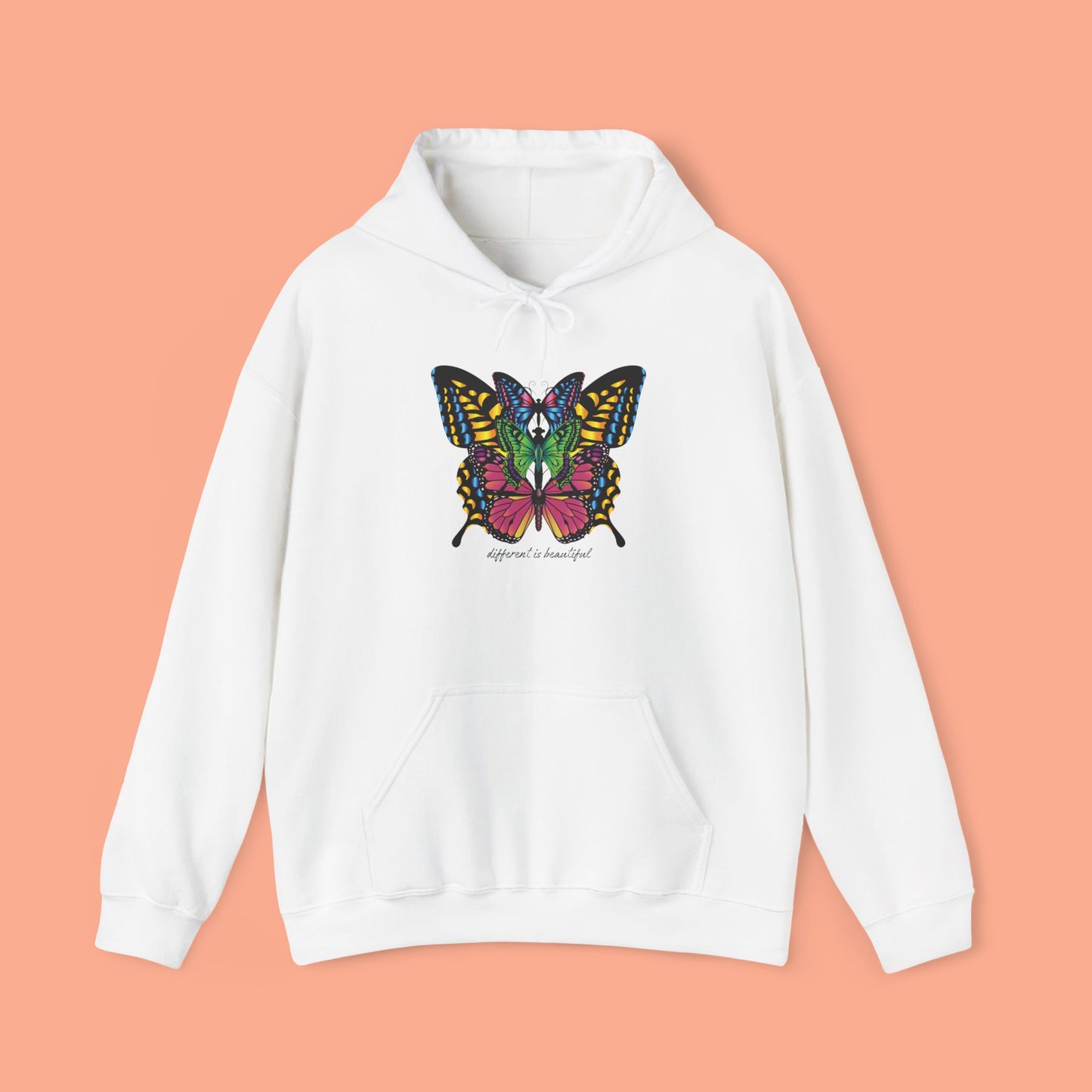 Butterflies Diversity Unisex Hoodie - Different is Beautiful Design