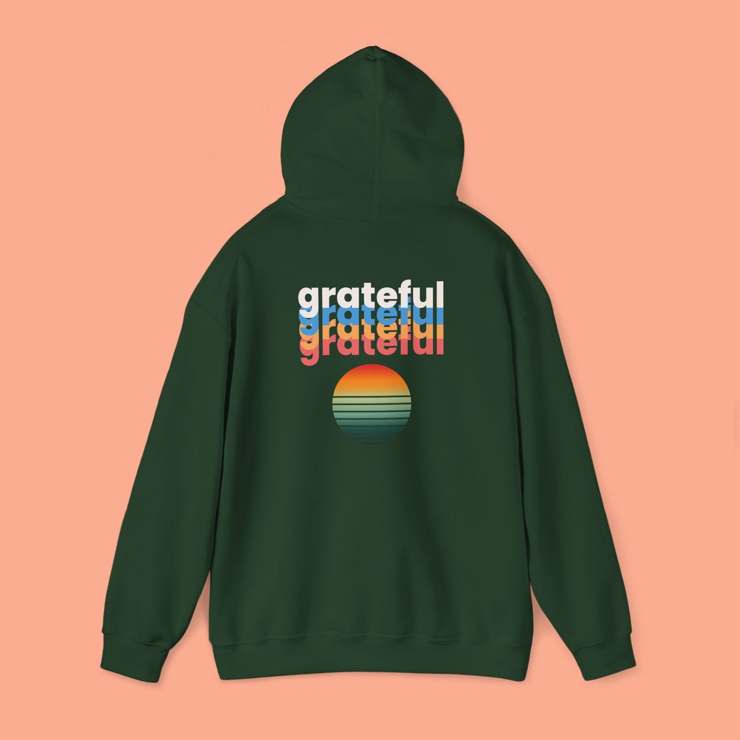 Hooded Sweatshirt - Colorful Retro Grateful Design