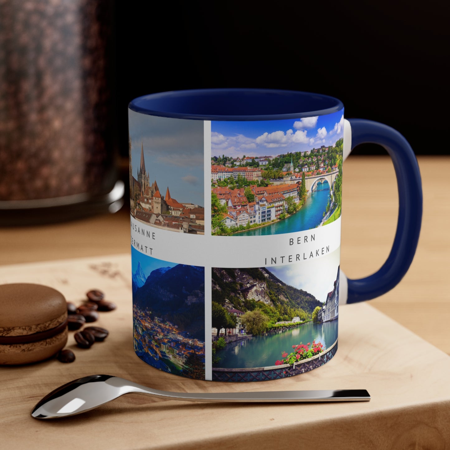 Switzerland! This Travel Accent Coffee Mug is a part of a Travel Series for you to choose from. 11oz. Great as a gift or get one to enjoy yourself.