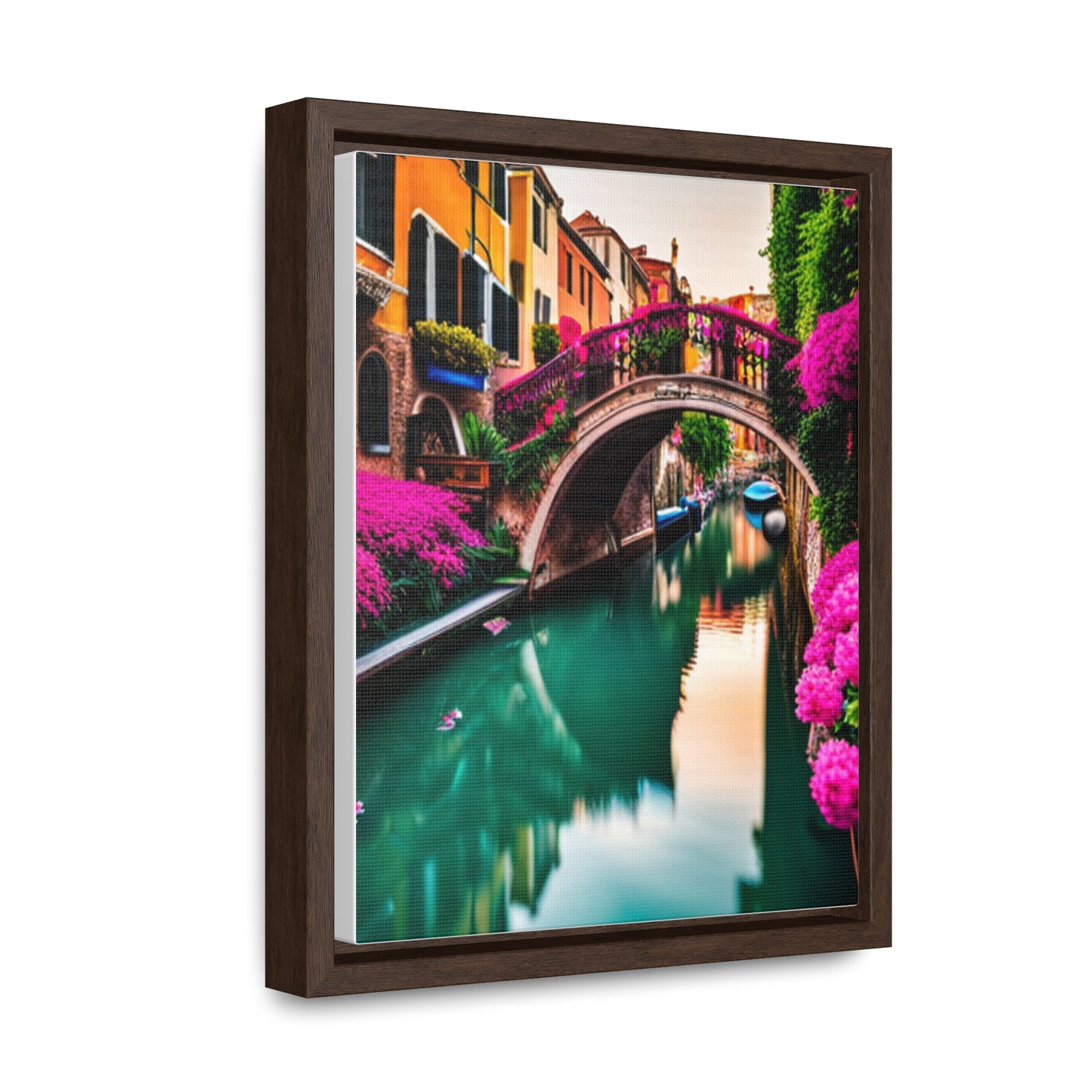 A colorful Venice inspired depiction on this gallery canvas wrap with vertical frame. Sizes vary.