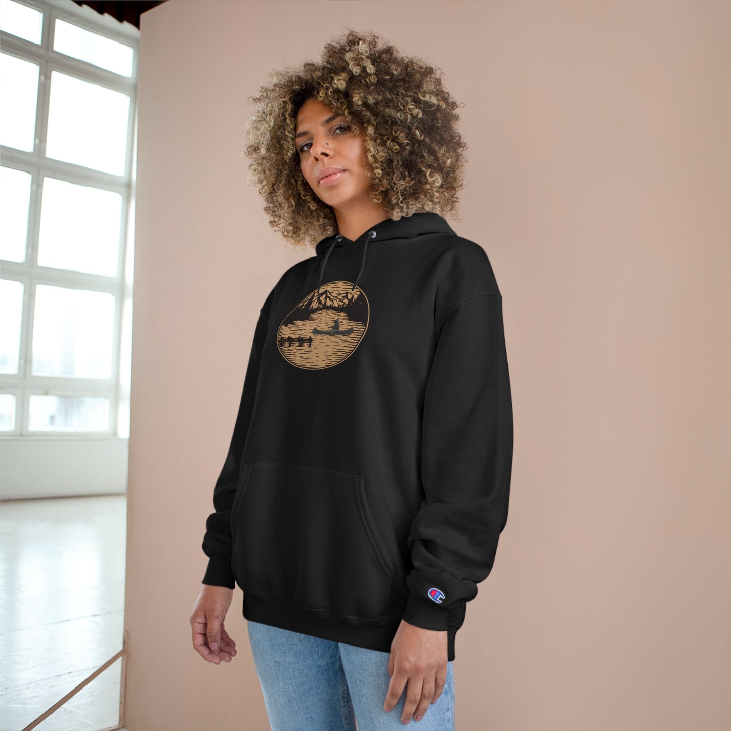 Bear Night Canoe Champion Hoodie