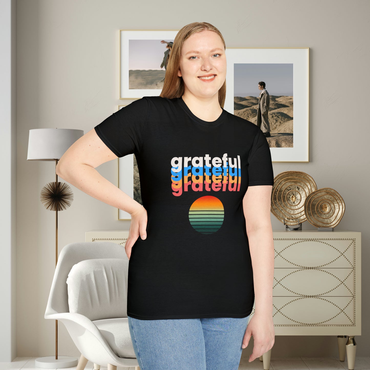 A grateful and sunny disposition Unisex Softstyle T-Shirt to brighten up your day!