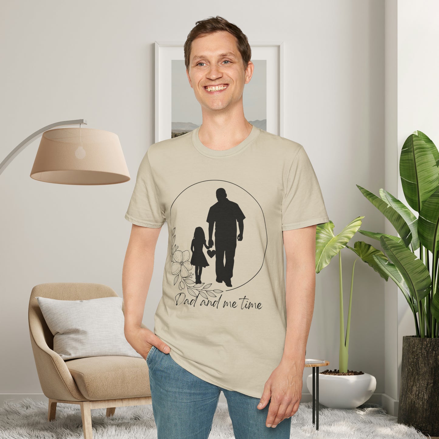 Sweet “Dad and me time” on this Unisex Softstyle T-Shirt. Celebrate Dads taking time to be Dads!