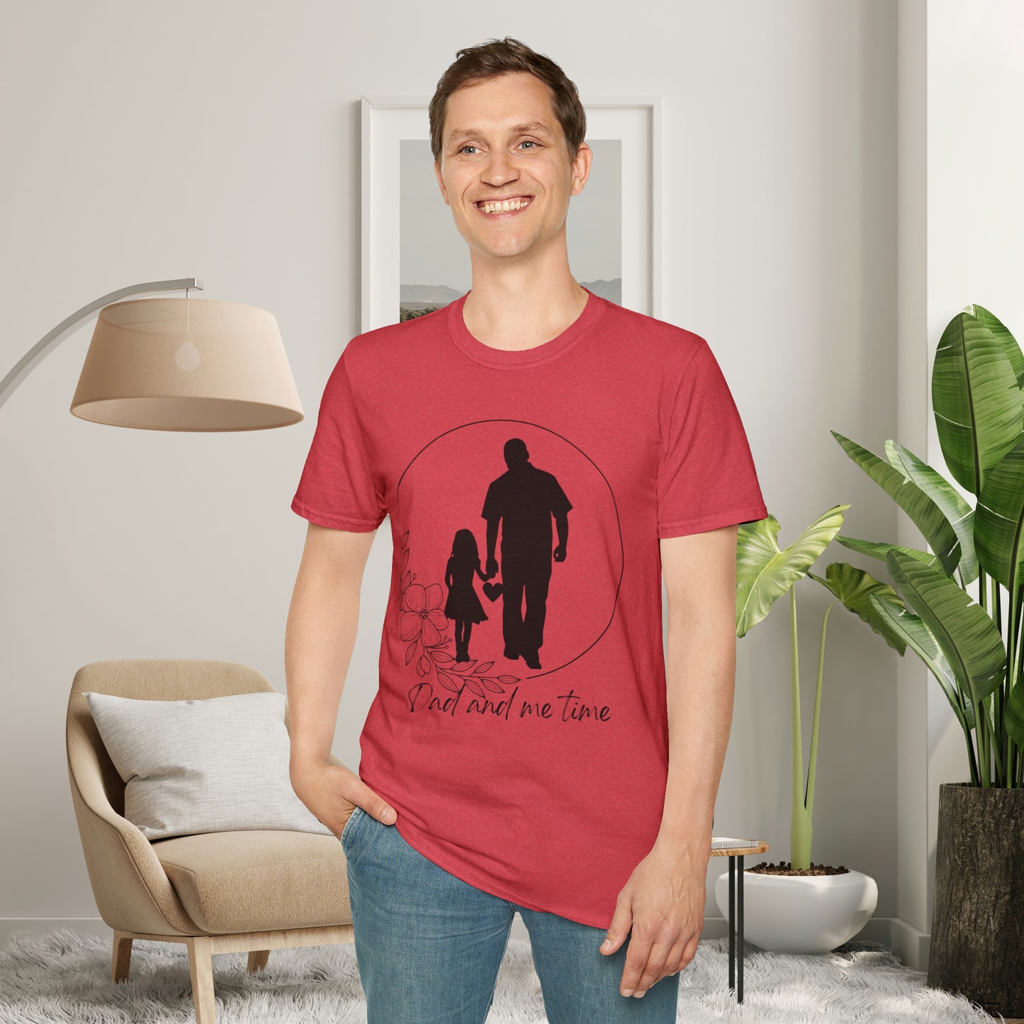 Sweet “Dad and me time” on this Unisex Softstyle T-Shirt. Celebrate Dads taking time to be Dads!