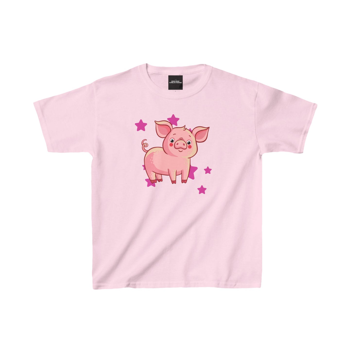 Cute and happy pig makes this Kids Heavy Cotton™ Tee a must have.