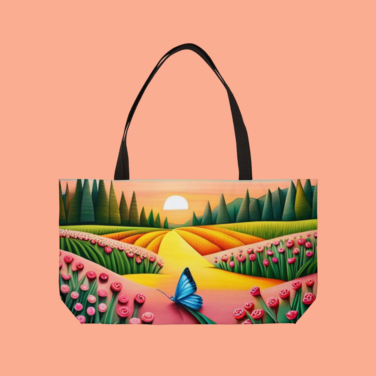 Origami Blue Butterfly Weekender Tote Bag
