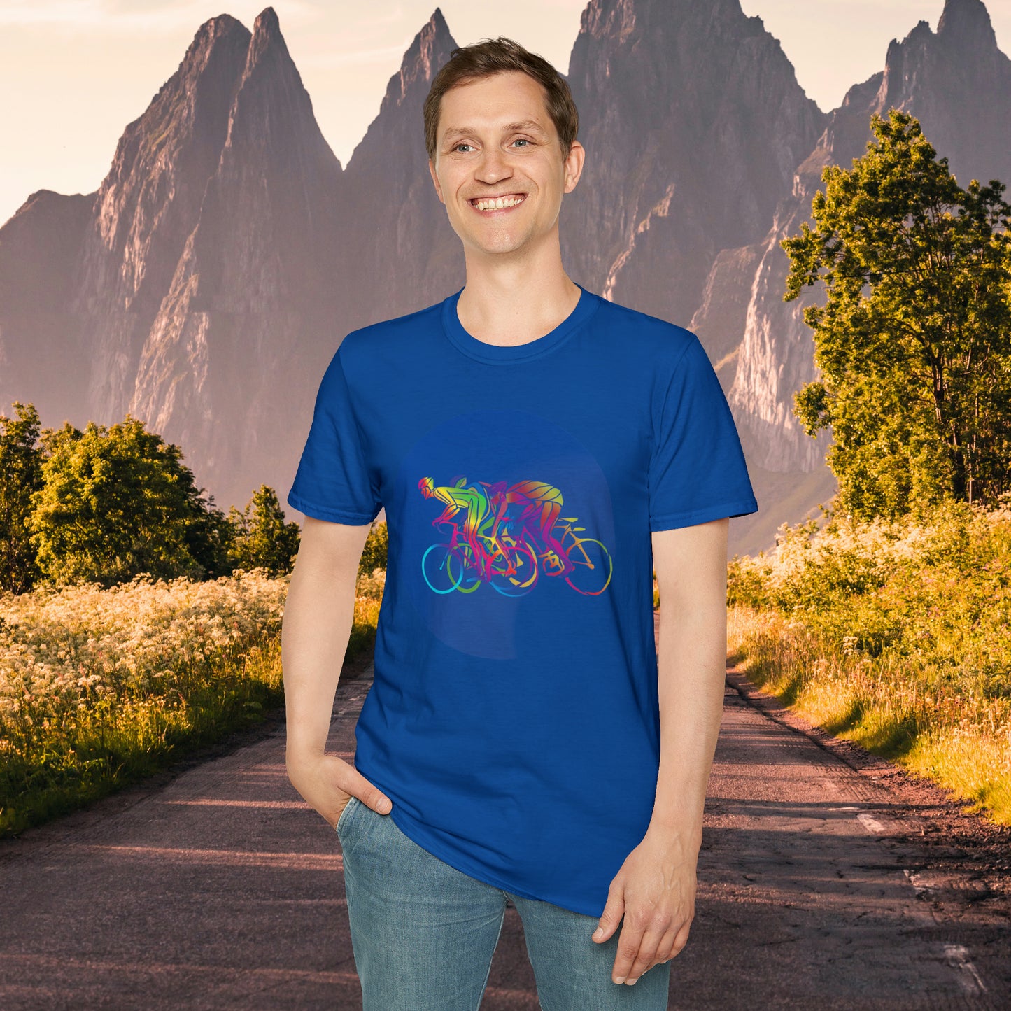 Fun and colorful biker inspired Unisex Softstyle T-Shirt.
