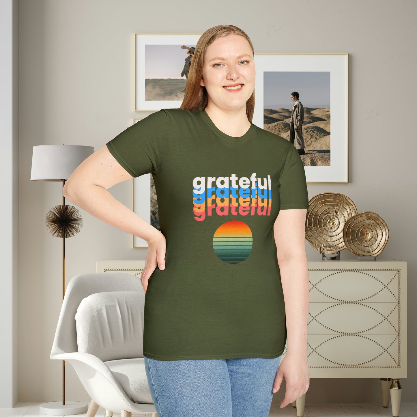 A grateful and sunny disposition Unisex Softstyle T-Shirt to brighten up your day!