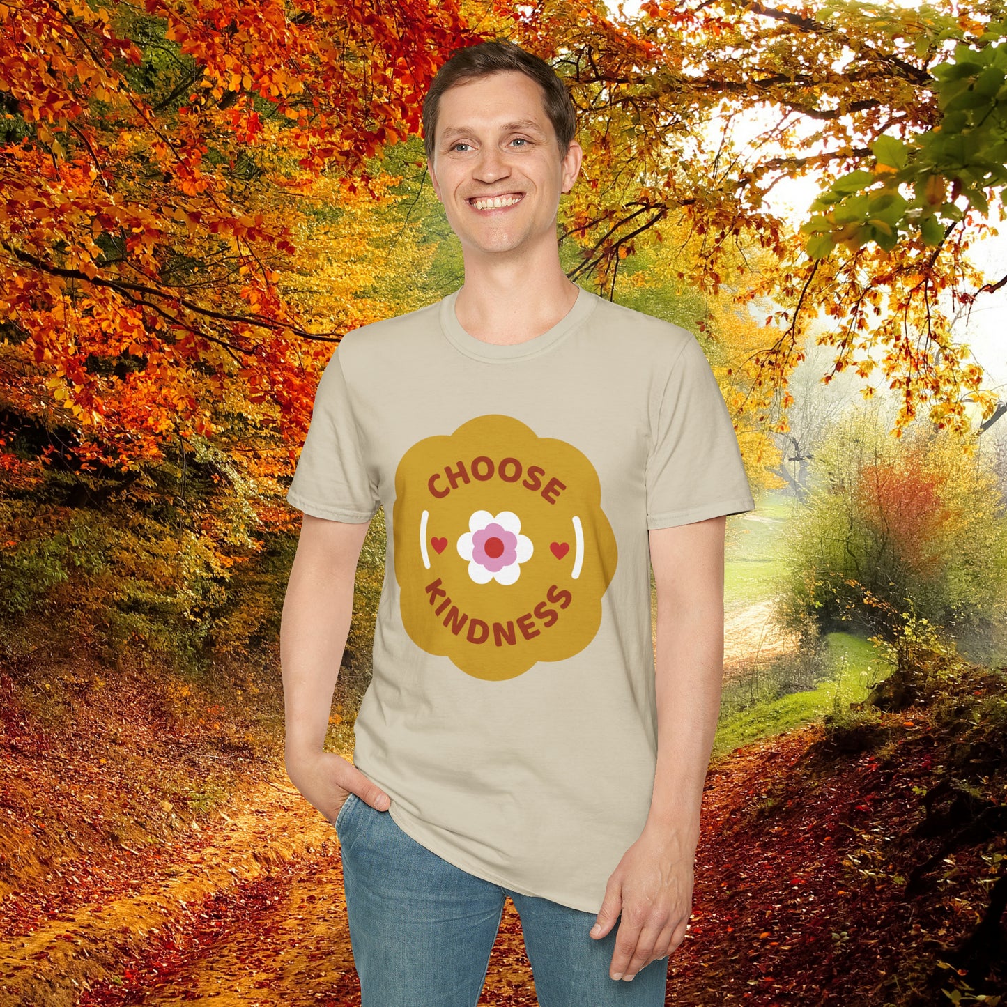Flowery “CHOOSE KINDNESS” message on the shirt for you! This is a Unisex Softstyle T-Shirt.
