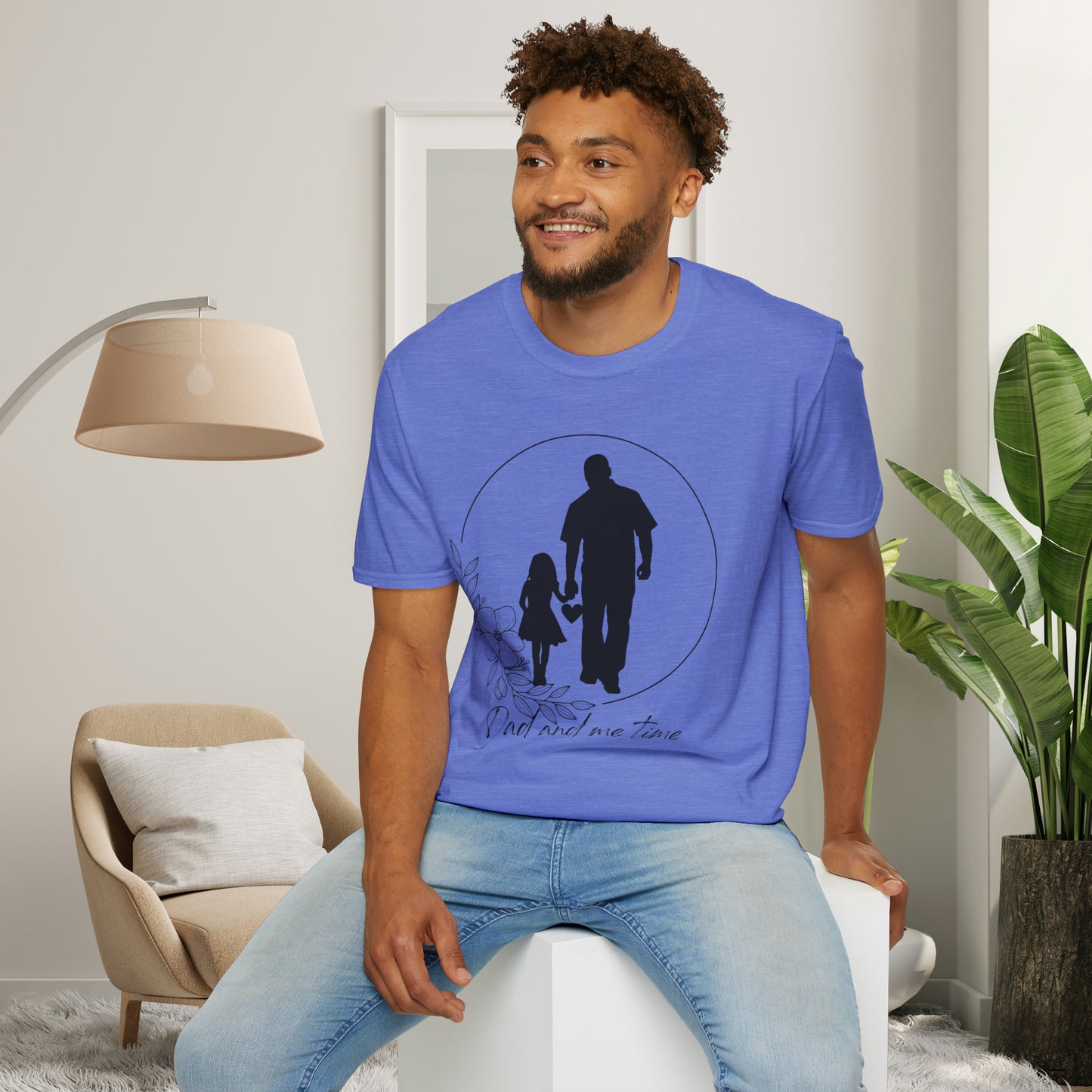 Sweet “Dad and me time” on this Unisex Softstyle T-Shirt. Celebrate Dads taking time to be Dads!