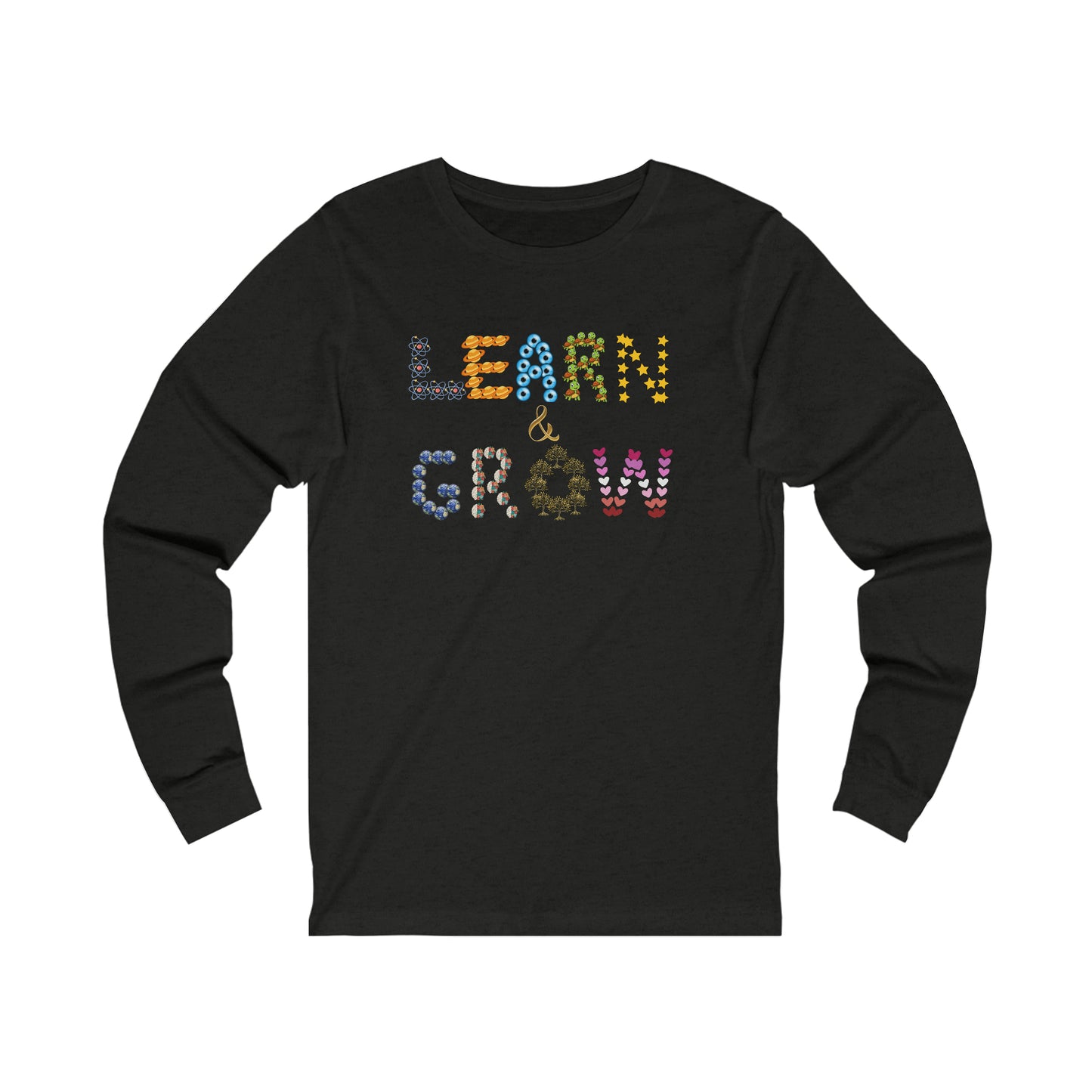 Fun and creative LEARN & GROW Unisex Jersey Long Sleeve Tee.