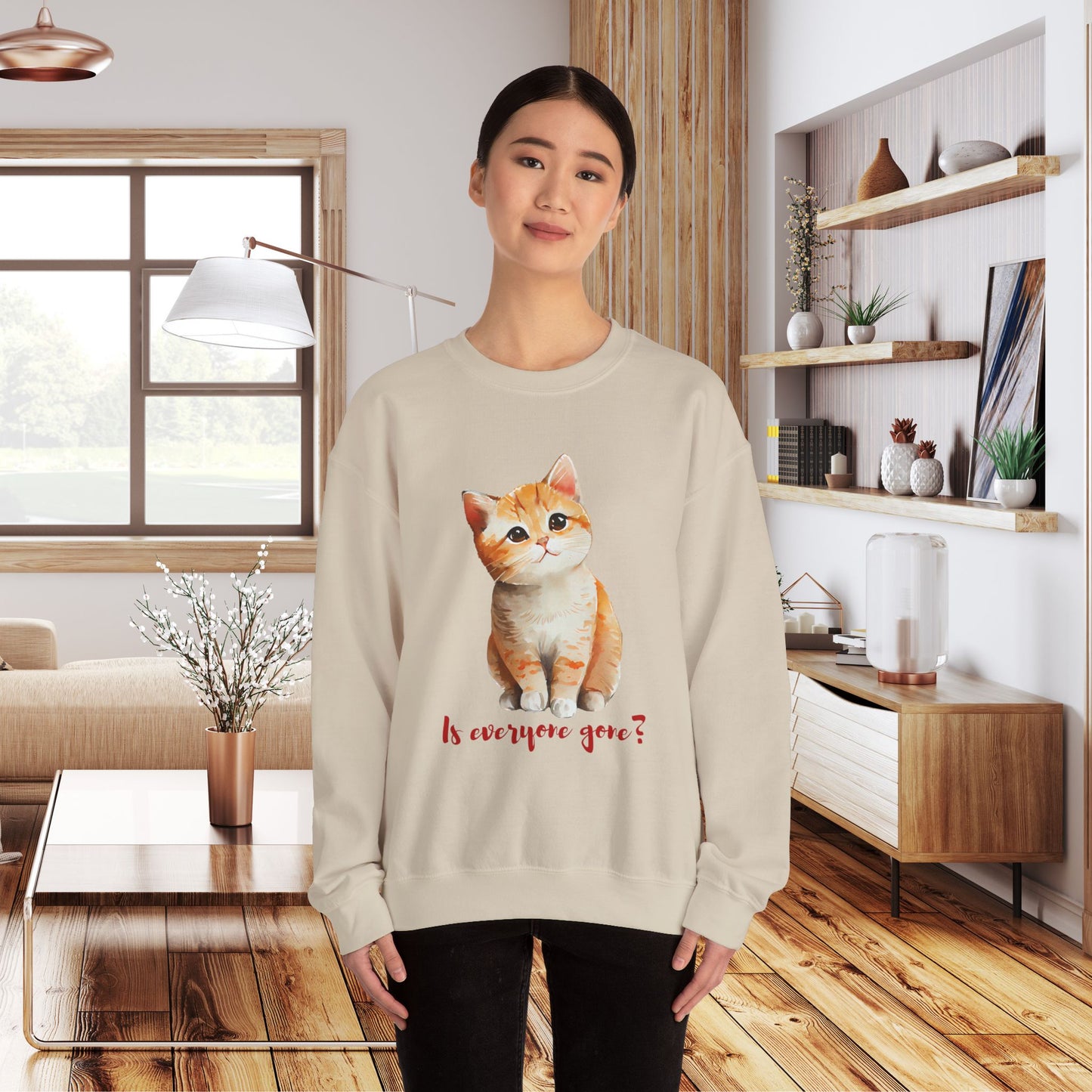 Cat Lover Unisex Sweatshirt - 'Is everyone gone?'