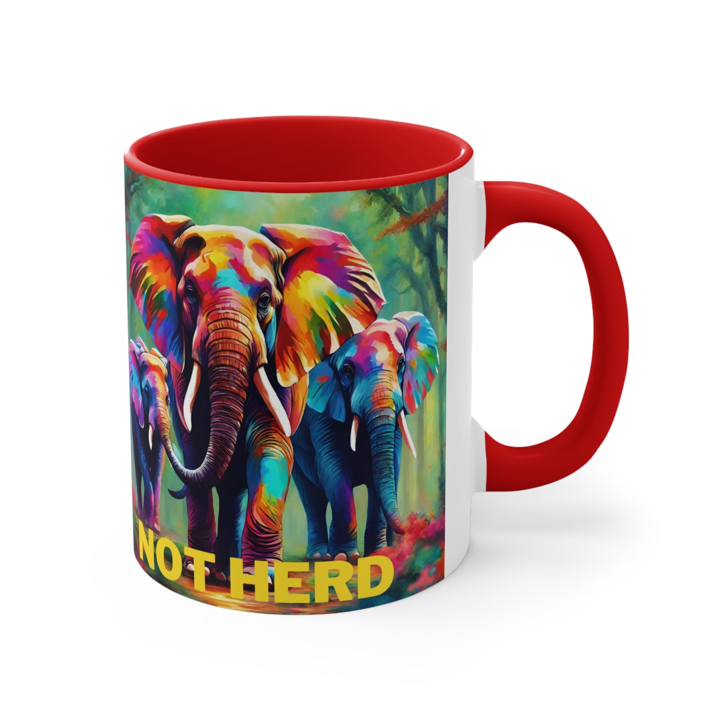 Colorful and beautifully designed “BE SCENE NOT HERD” Accent Coffee Mug, 11oz. Great as a gift or get one to enjoy yourself.