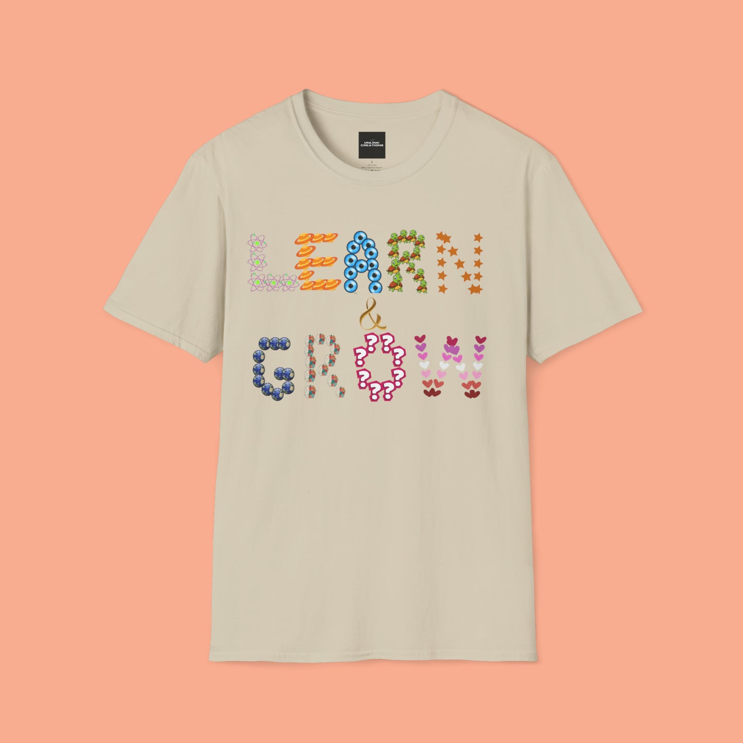 Learn & Grow is the message of this uniquely designed Unisex Softstyle T-Shirt for you.