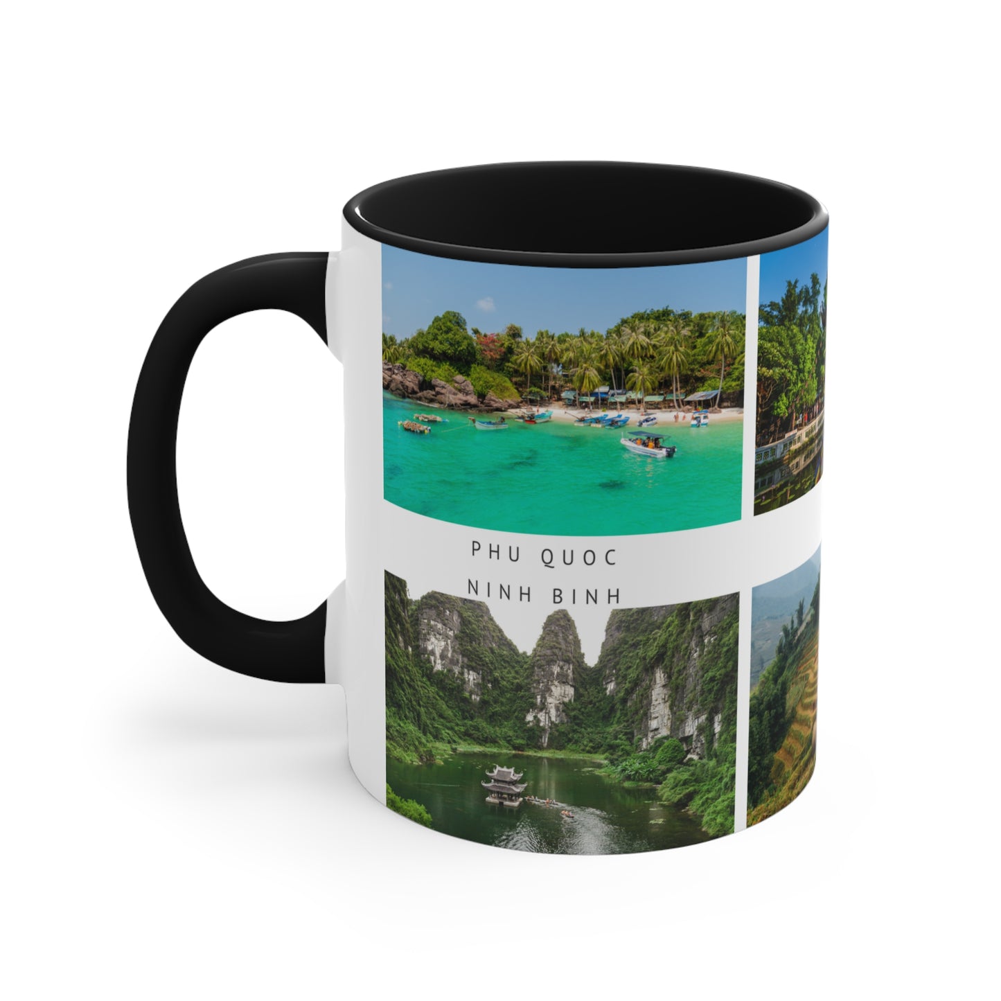 Vietnam! This Travel Accent Coffee Mug is a part of a Travel Series for you to choose from. 11oz. Great as a gift or get one to enjoy yourself.