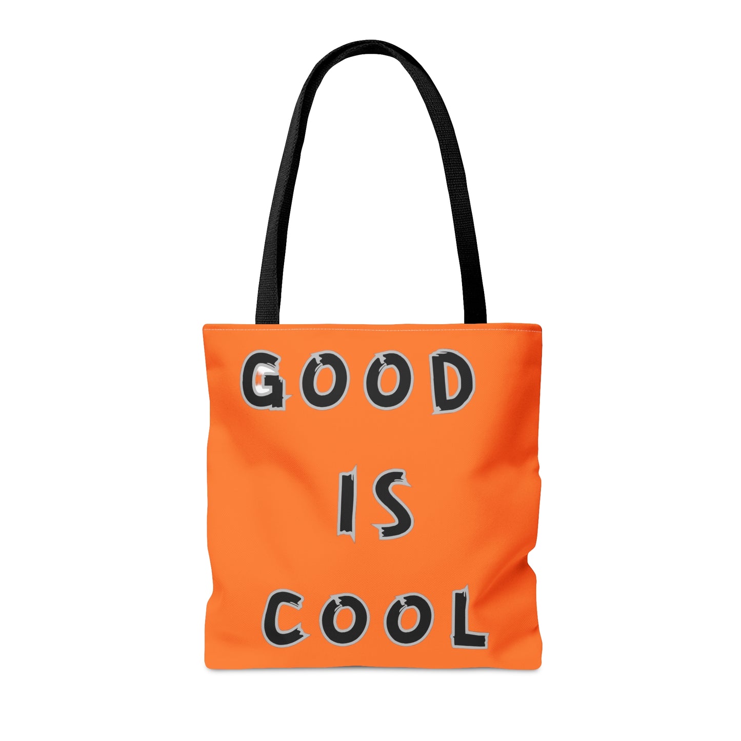 GOOD IS COOL printed on both sides of this tote bag.Let’s celebrate goodness! Come in 3 sizes to meet your needs.