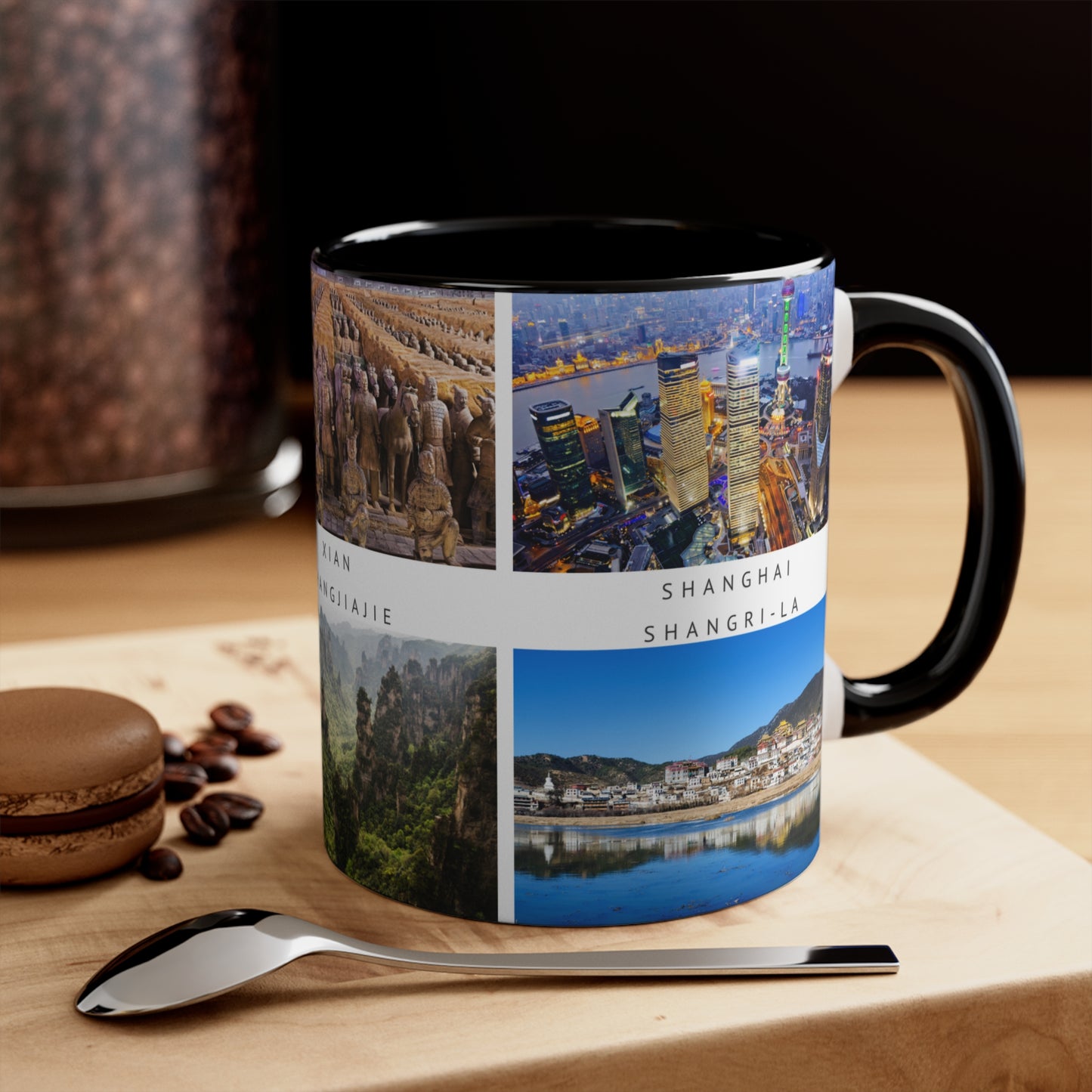 China! This Travel Accent Coffee Mug is a part of a Travel Series for you to choose from. 11oz. Great as a gift or get one to enjoy yourself.