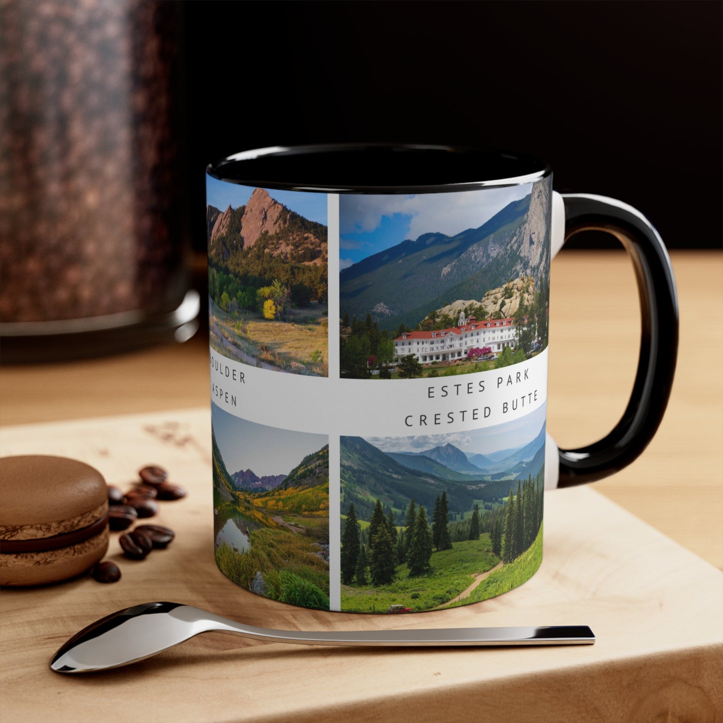 Lovely Colorado! This Travel Accent Coffee Mug is a part of a Travel Series for you to choose from. 11oz. Great as a gift or get one to enjoy yourself.