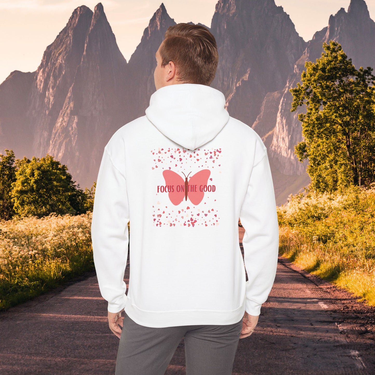 Butterfly Hearts Hoodie Sweatshirt - Focus on the Good