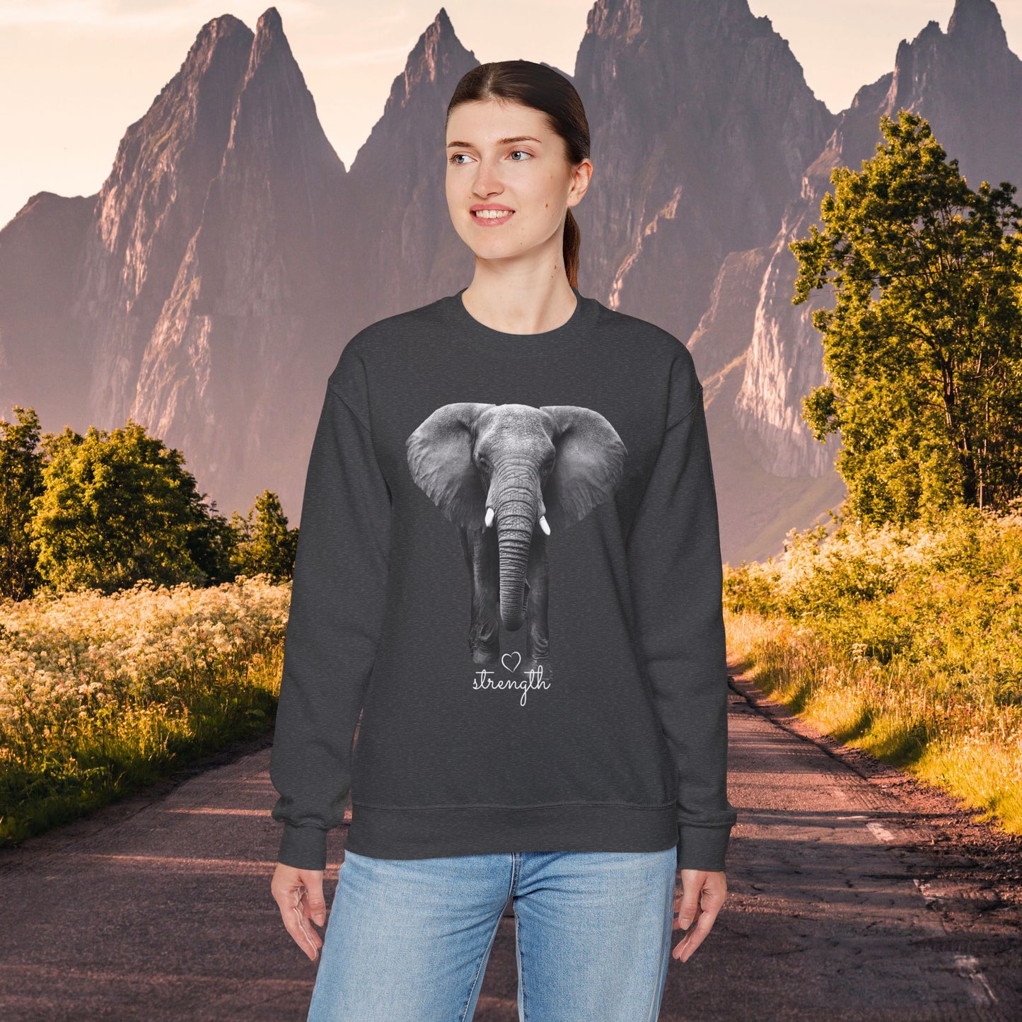 Elephant Heavy Blend Sweatshirt - Gentle Yet Strong