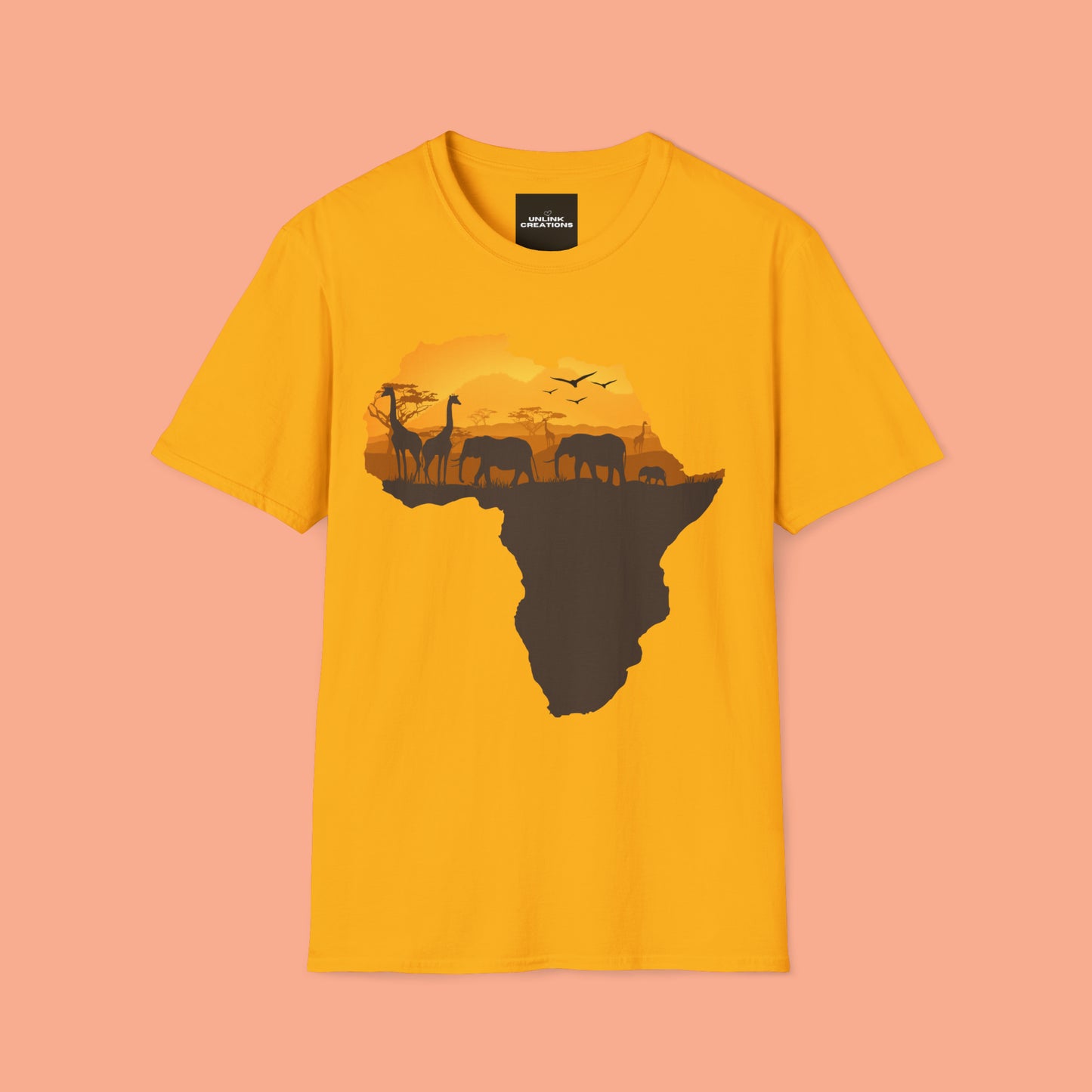 I love Africa and all its natural beauty, history and peoples inspire the design on this Unisex Softstyle T-Shirt. Giraffe, elephants, love all of them!