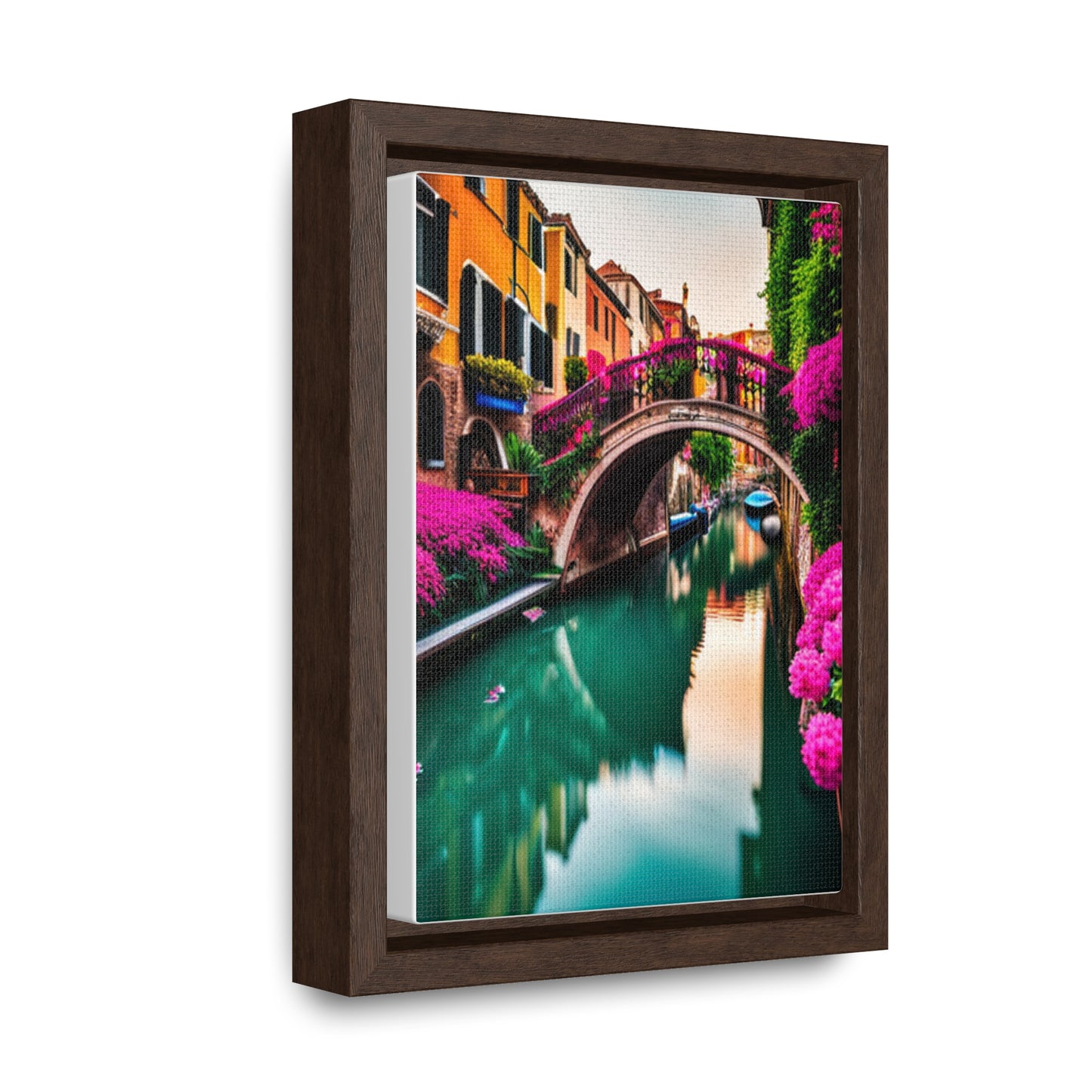 A colorful Venice inspired depiction on this gallery canvas wrap with vertical frame. Sizes vary.